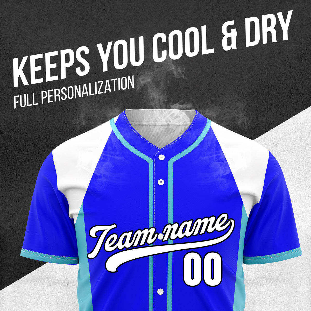 Custom Timeless Stripes Baseball Blue Sports Jersey Personalized Uniform with Name & Number