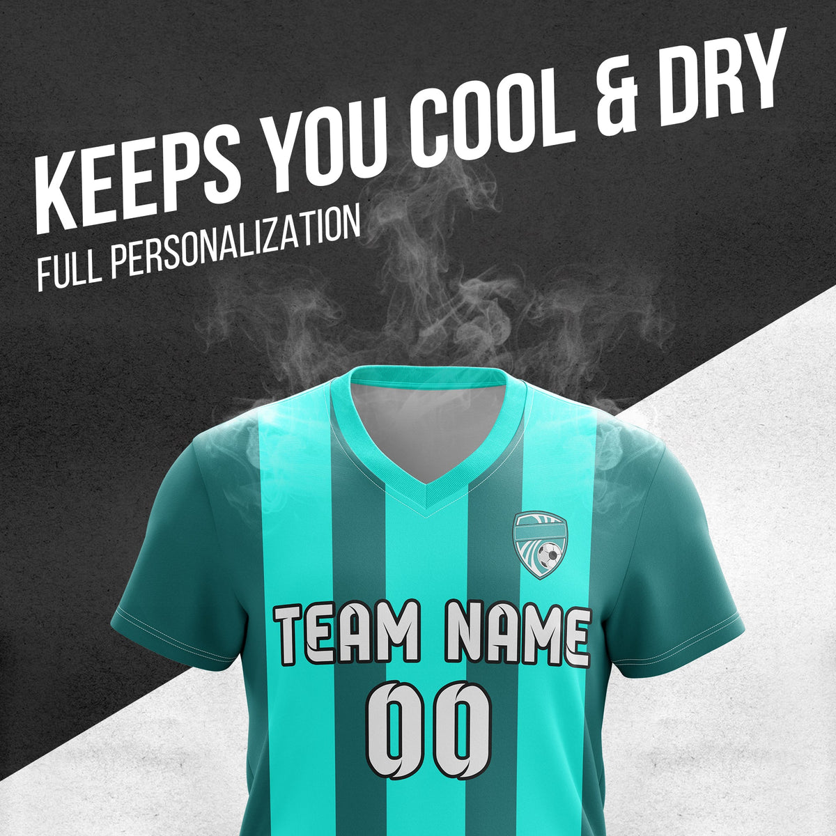 Custom Striker Stripe V-Neck D1 Soccer Sport Tops Jersey