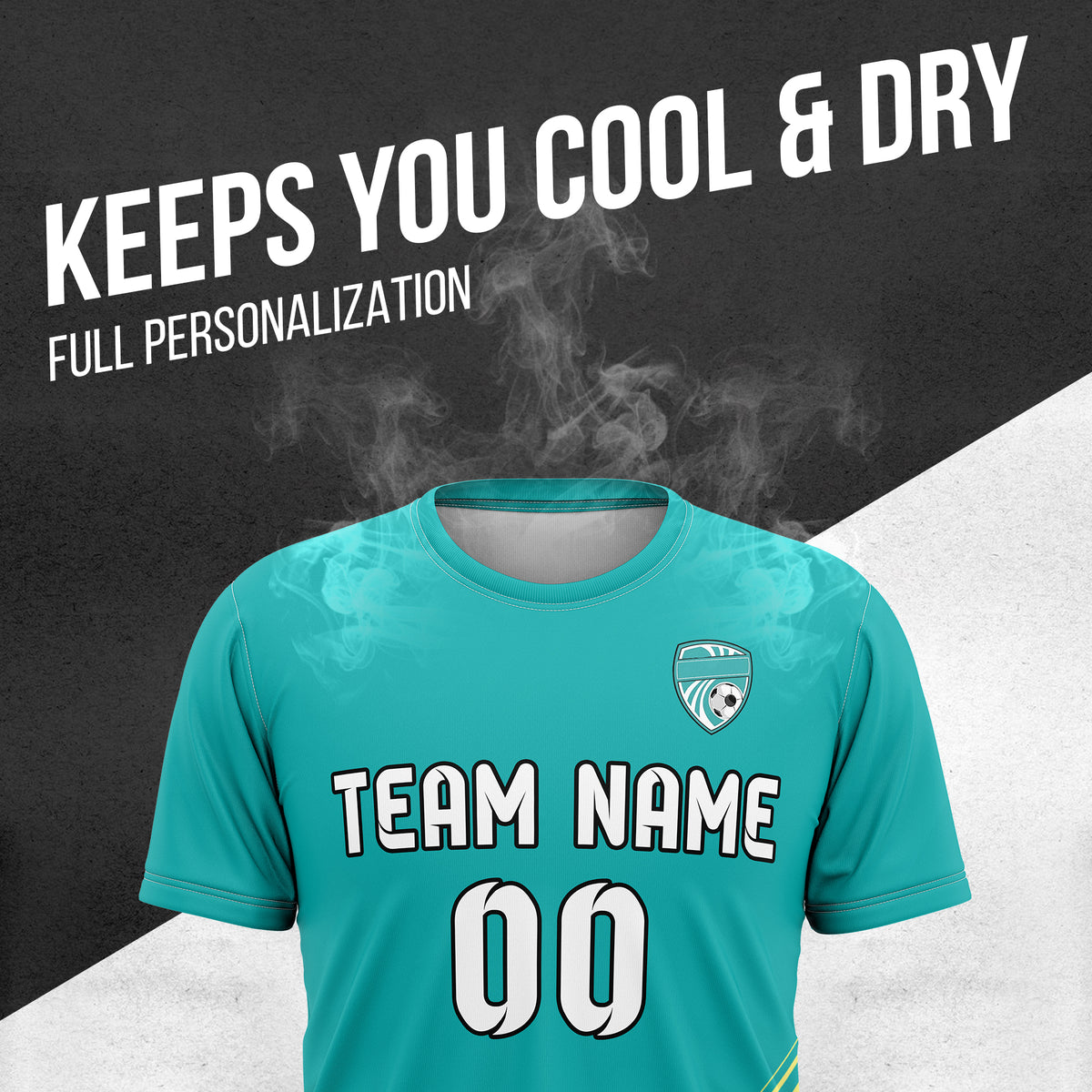 Custom WaveLine Stripe Teal Soccer sport Tops Jersey