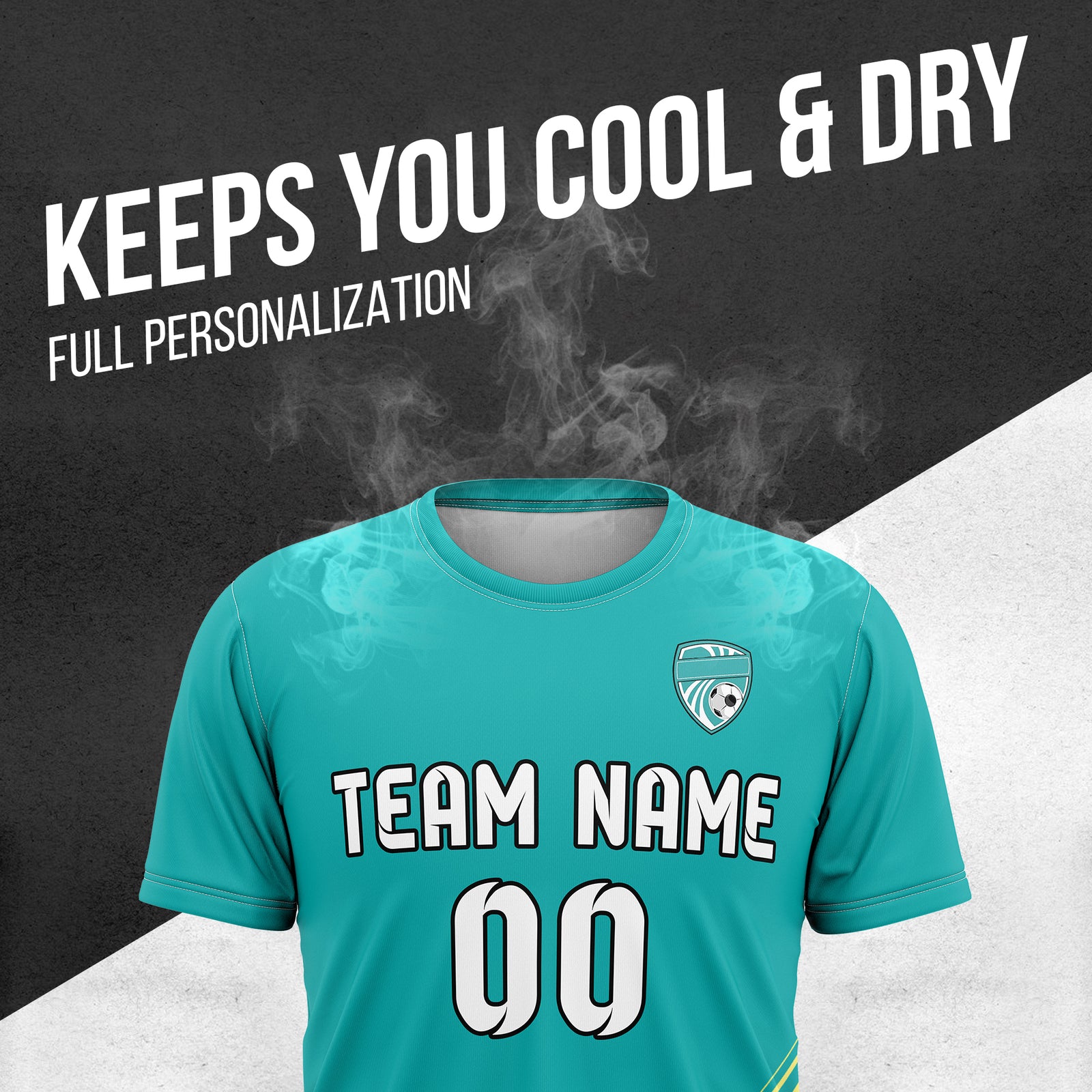 Custom WaveLine Stripe Teal Soccer sport Tops Jersey