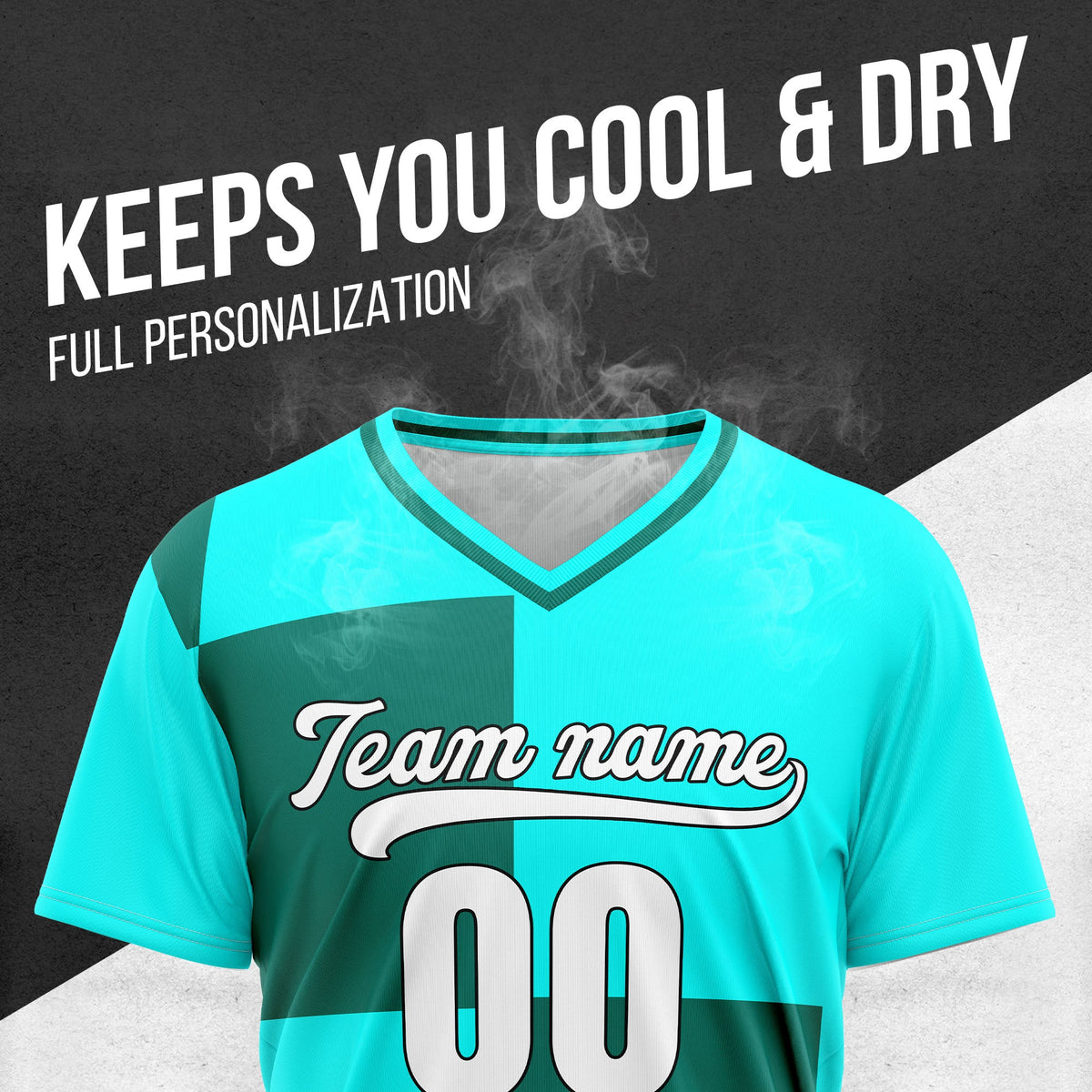 Custom Apex Colorblock Aqua Baseball Sports Jersey Personalized Uniform with Name & Number