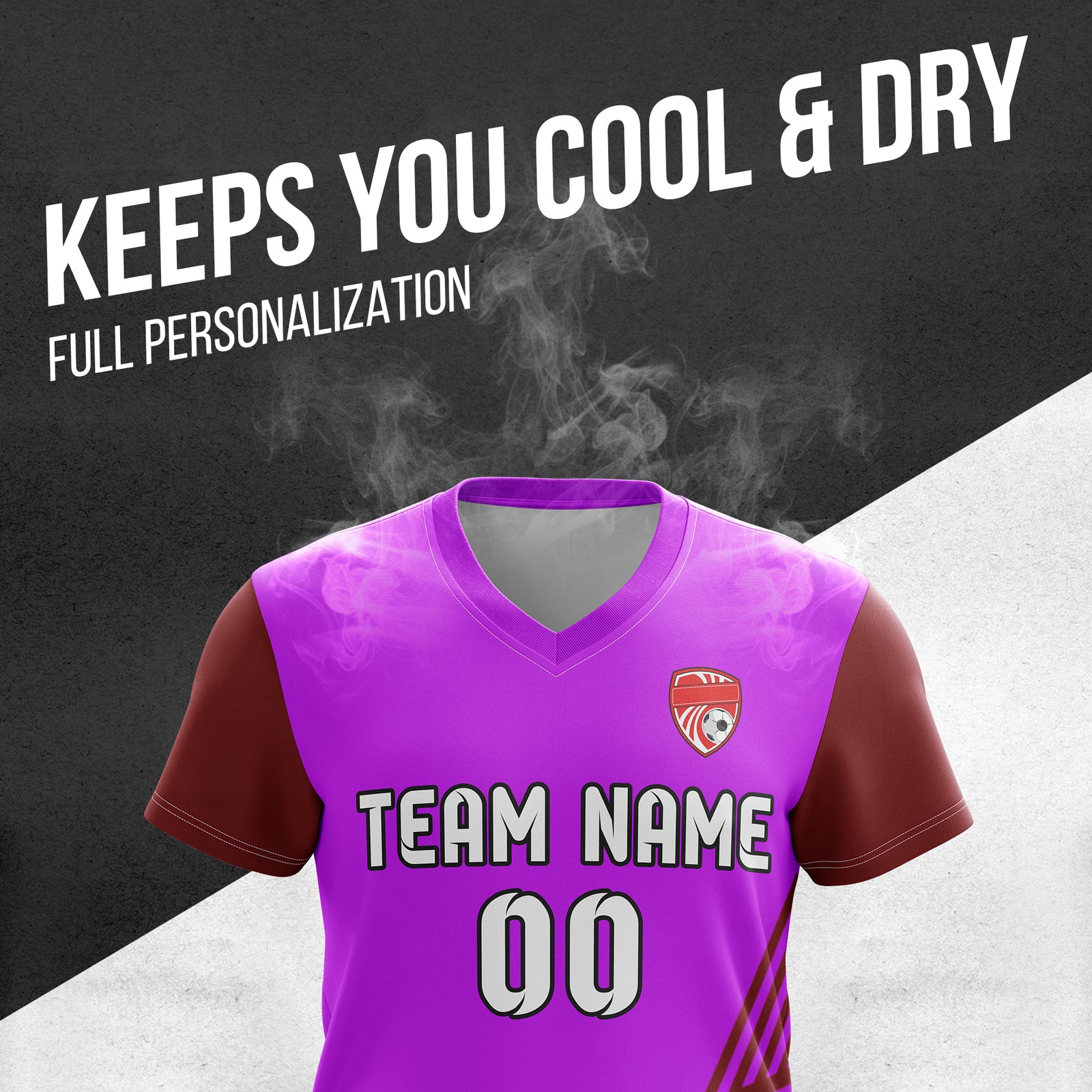 Custom Rapid Line V-Side Pattern Purple Soccer sport Tops Jersey