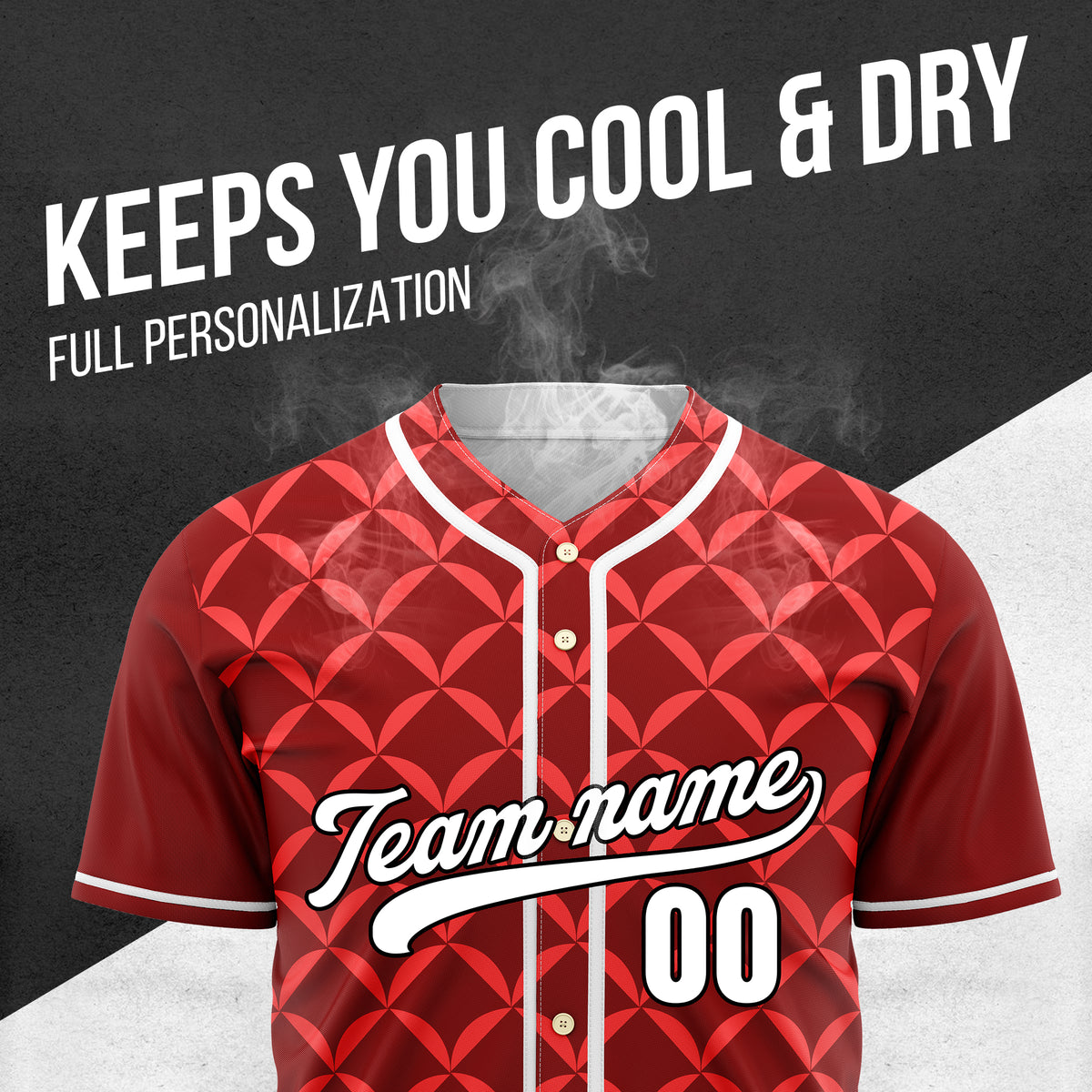 Custom Vertex Vibe Red Baseball Sports Jersey Personalized Uniform with Name & Number