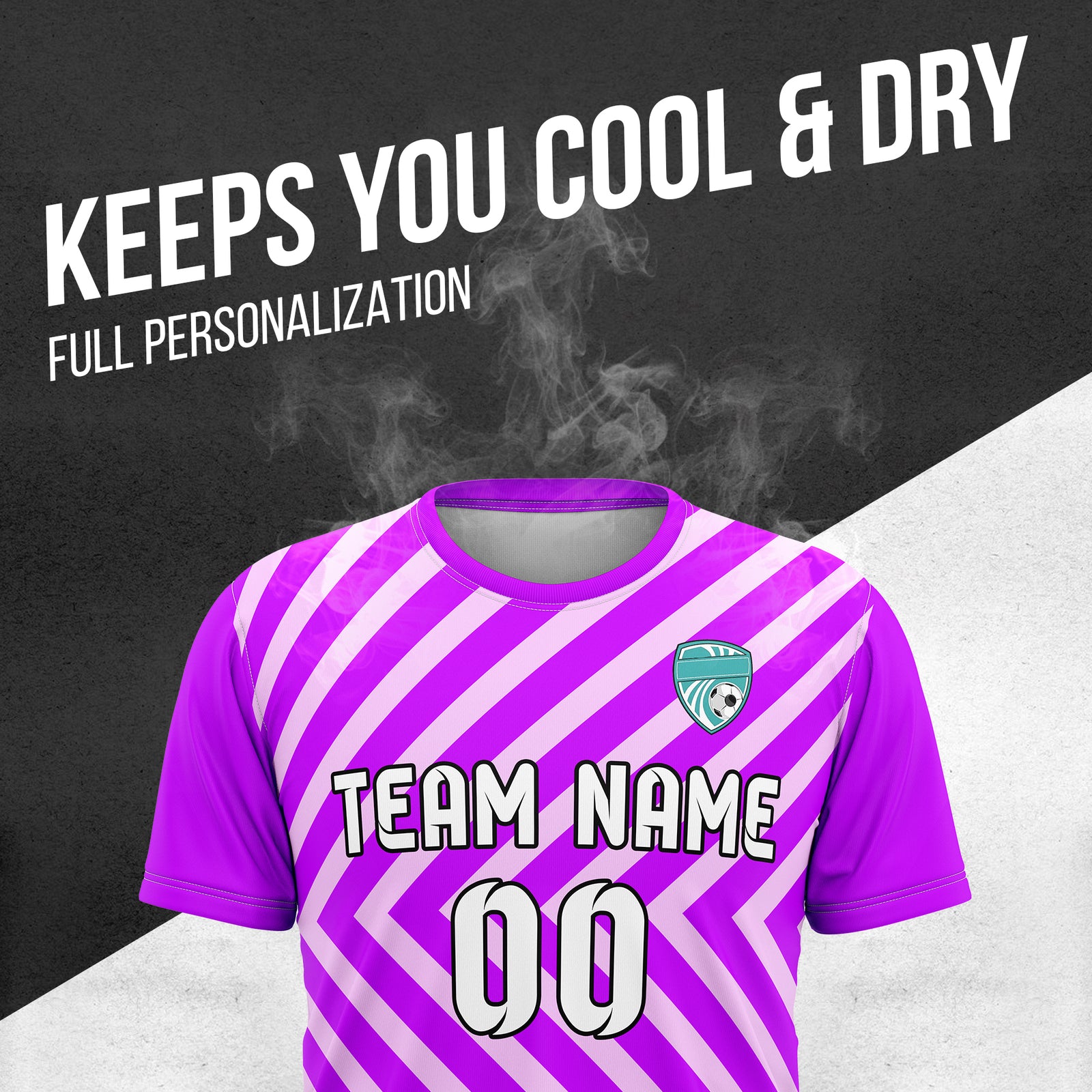 Custom SwiftStripe Purple Soccer sport Tops Jersey