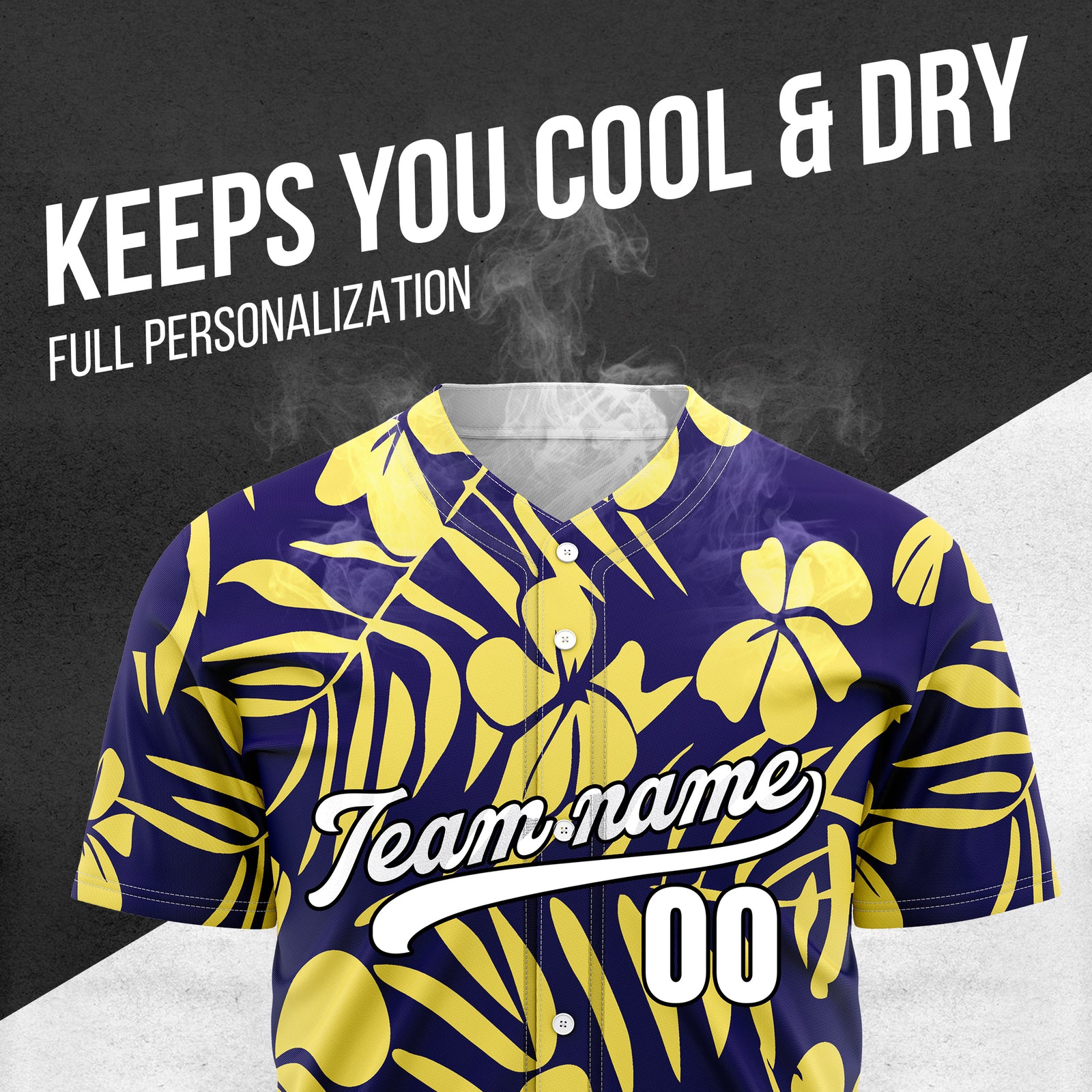 Custom Hawaiian Navy Baseball Sports Jersey Personalized Uniform with Name & Number