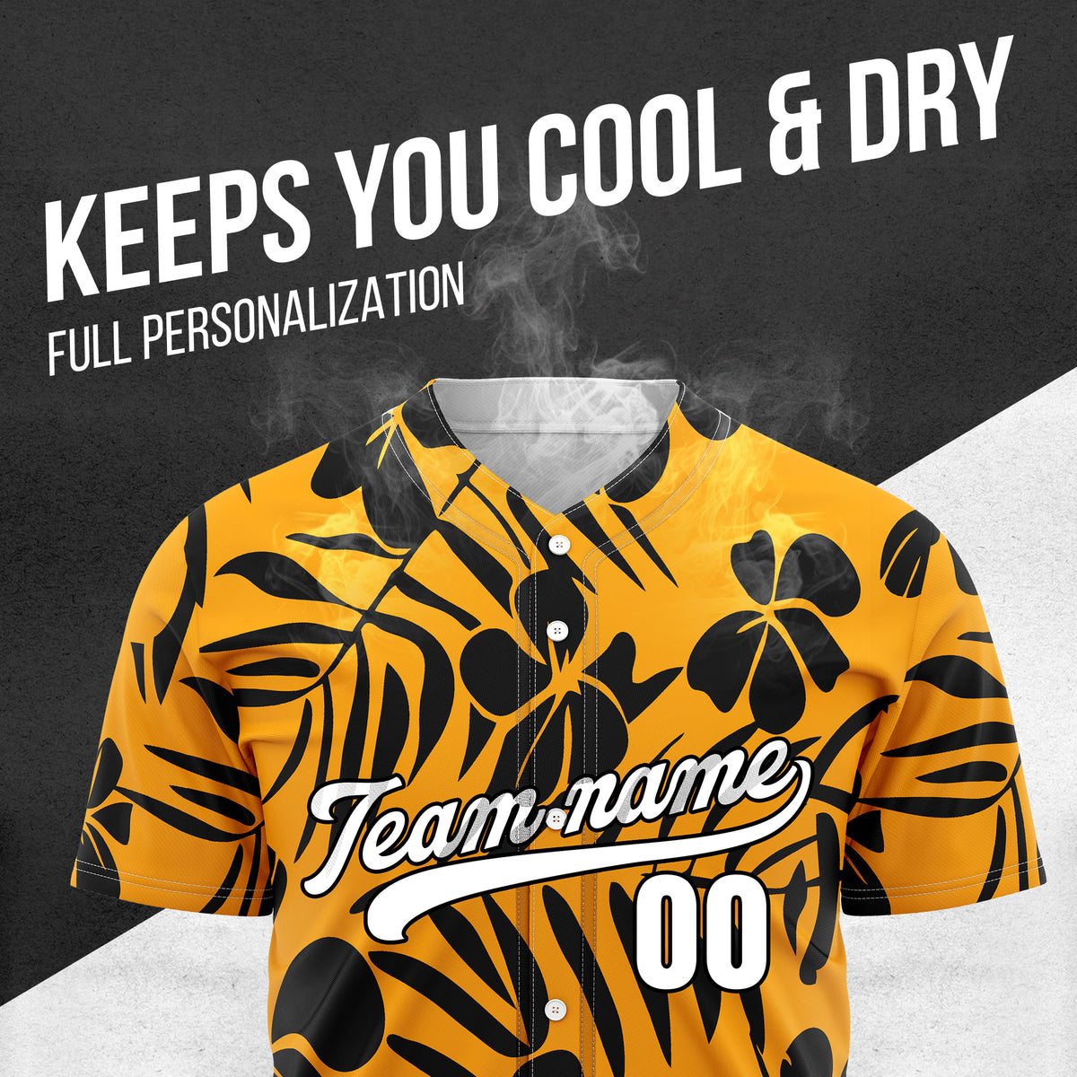 Custom Hawaiian Orange Baseball Sports Jersey Personalized Uniform with Name & Number