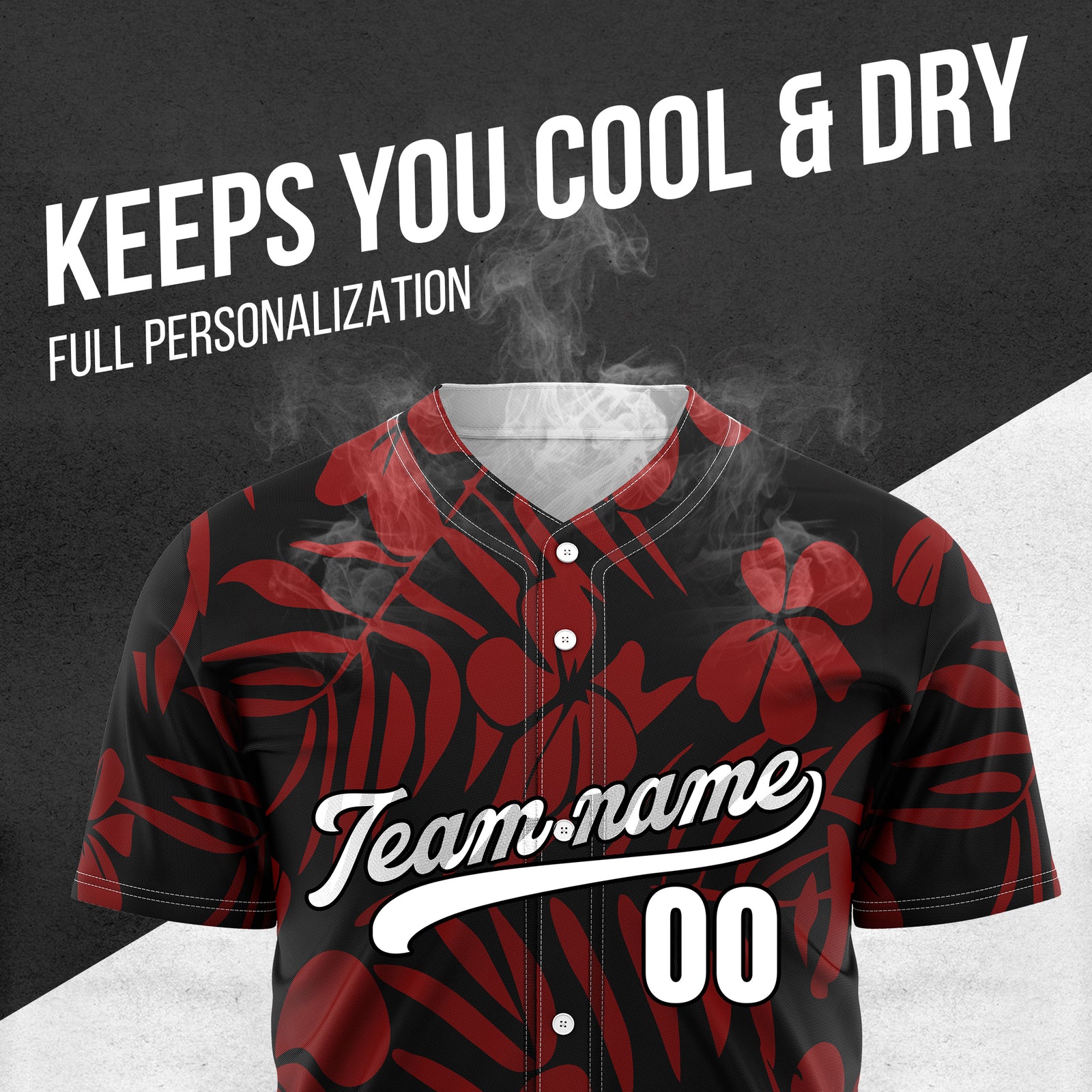 Custom Hawaiian Black Baseball Sports Jersey Personalized Uniform with Name & Number