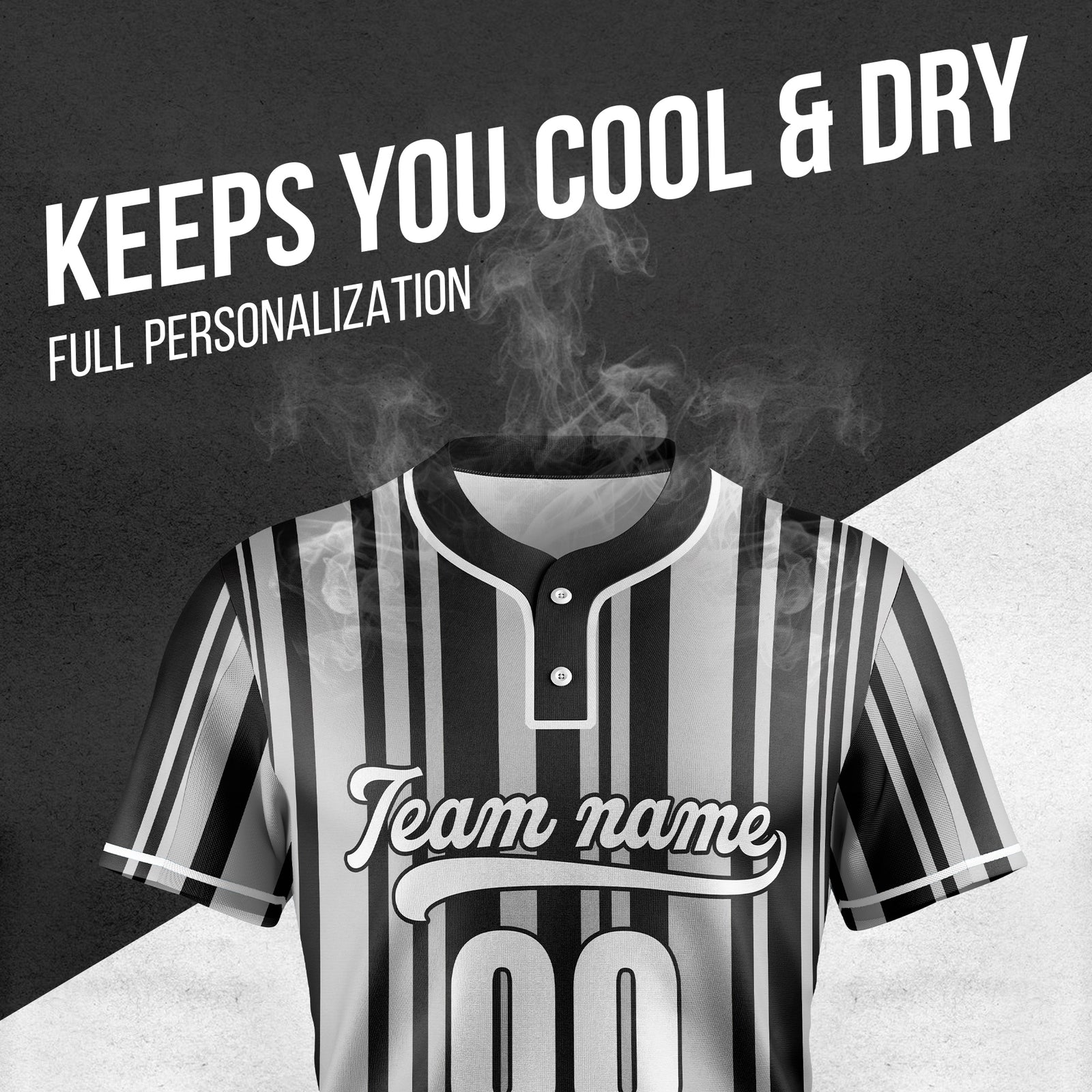 Custom Stripe Fusion Black Baseball Sports Jersey Personalized Uniform with Name & Number