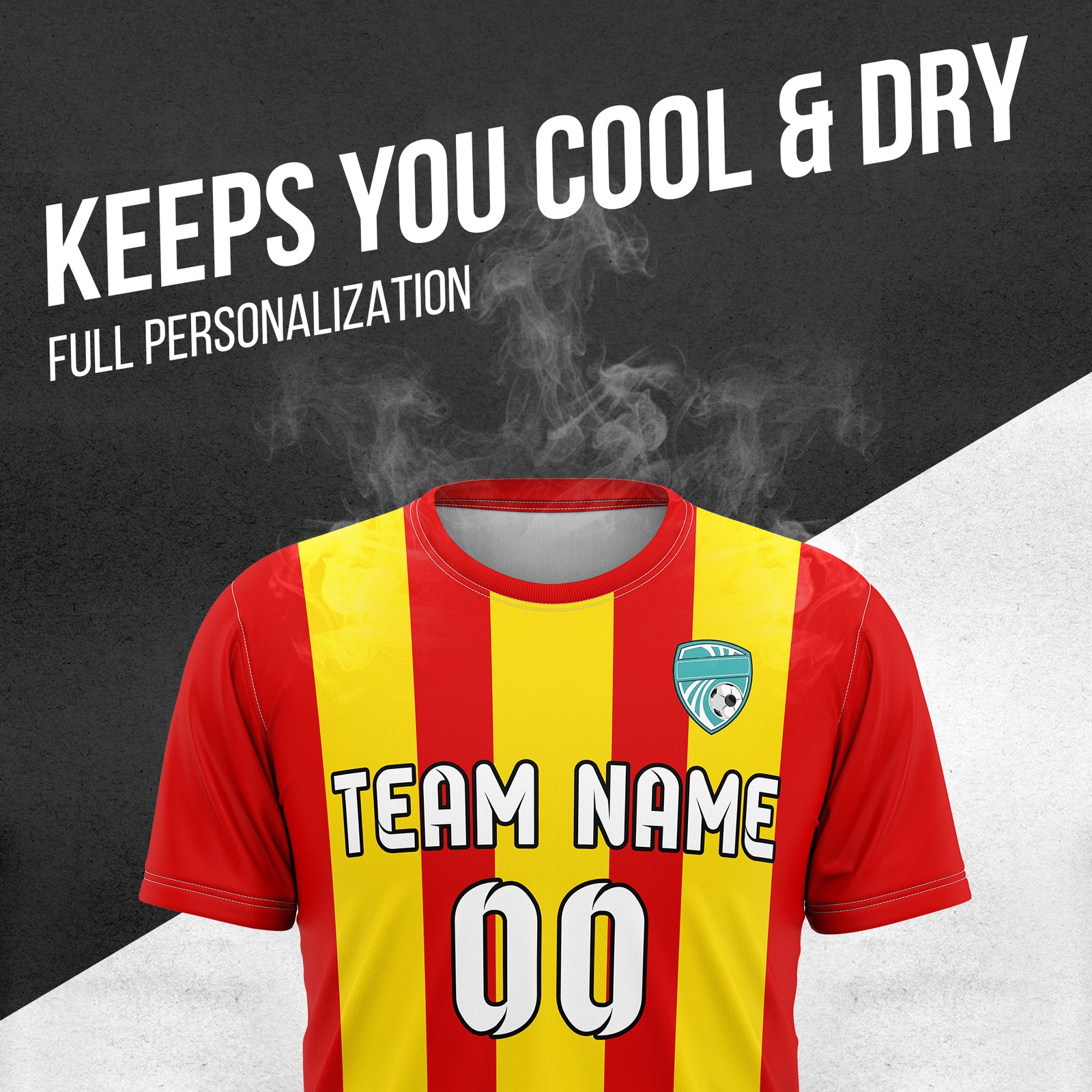 Custom Striker Stripe Red Soccer sport Tops Jersey