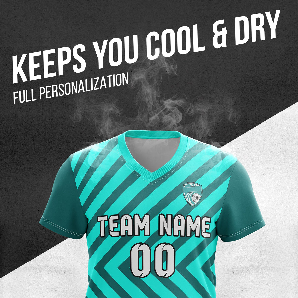 Custom Soccer Swift Stripe V-Neck D3 Sport Tops Jersey