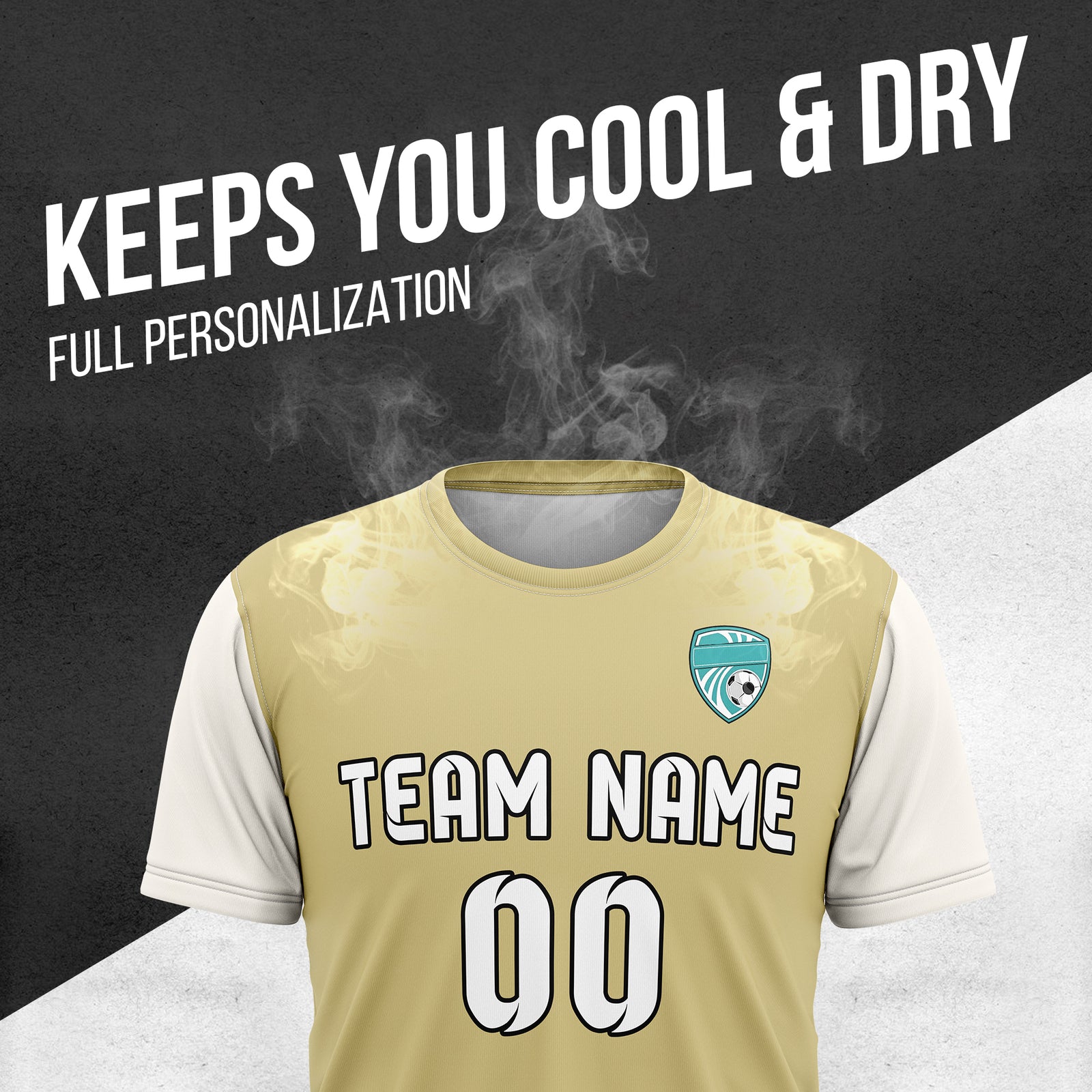 Custom BaseLine Stripe khaki Soccer sport Tops Jersey