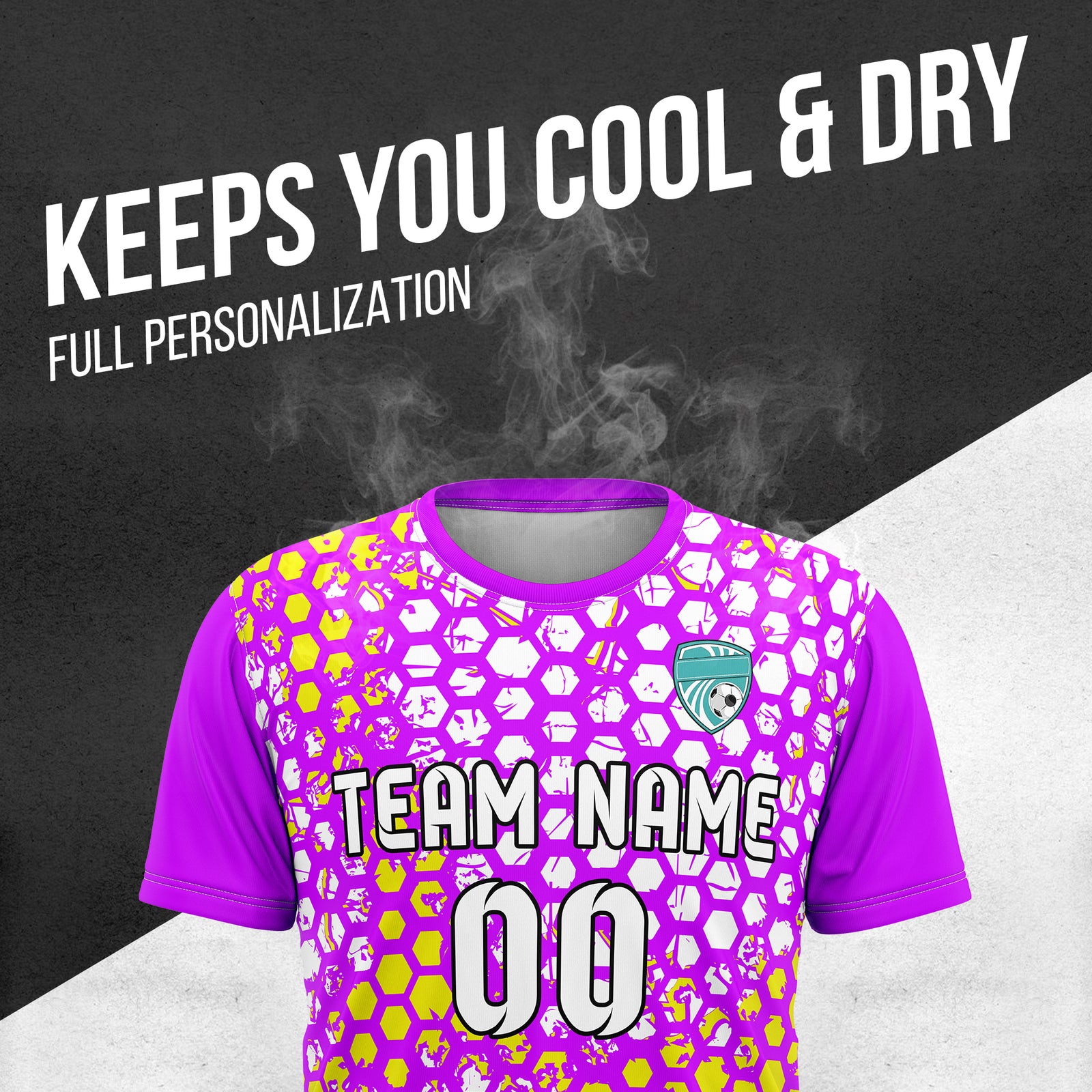 Custom Hex R-Full Pattern Soccer Purple Sport Tops Jersey