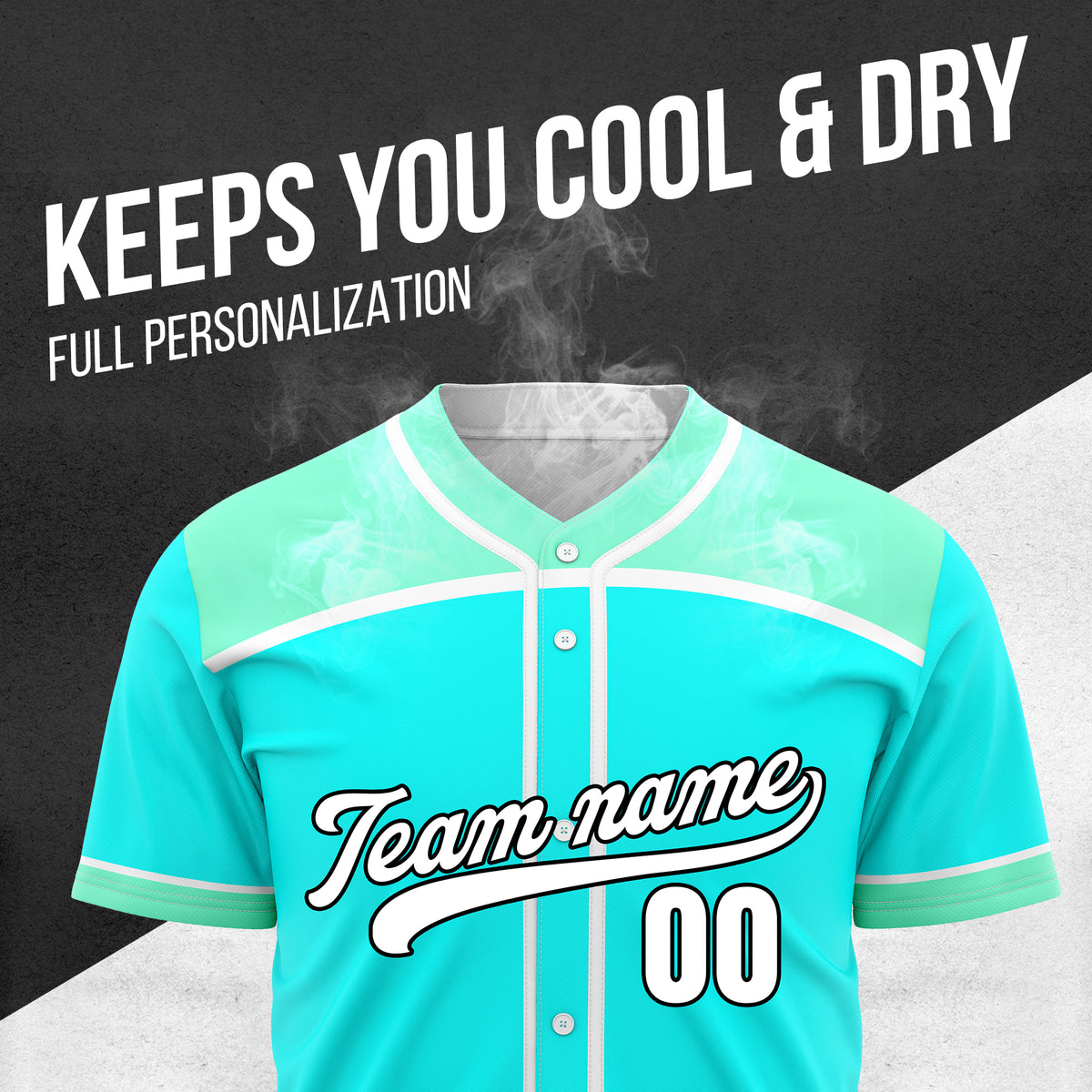 Custom Marquee Classic Baseball Aqua Sports Jersey Personalized Uniform with Name & Number
