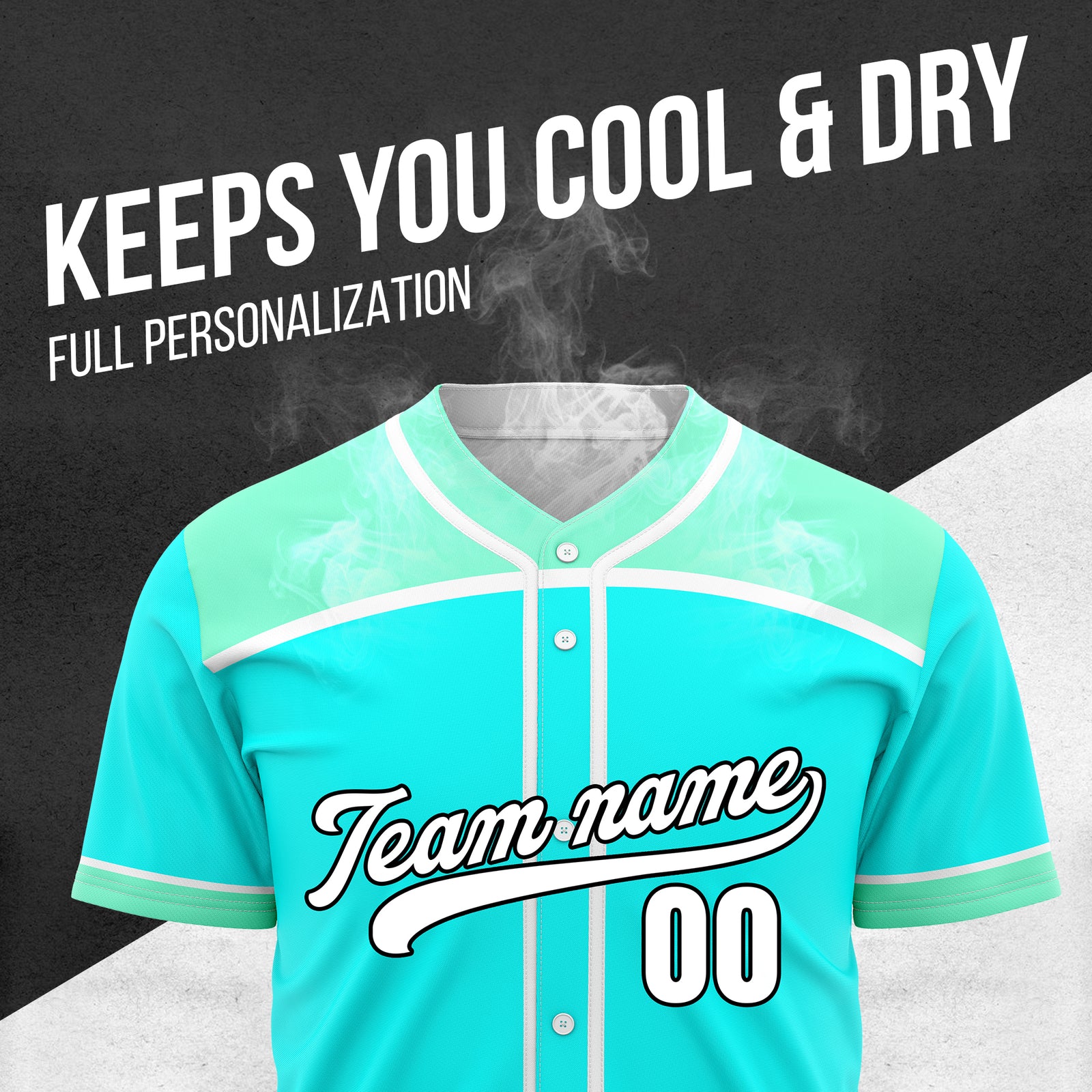 Custom Marquee Classic Baseball Aqua Sports Jersey Personalized Uniform with Name & Number