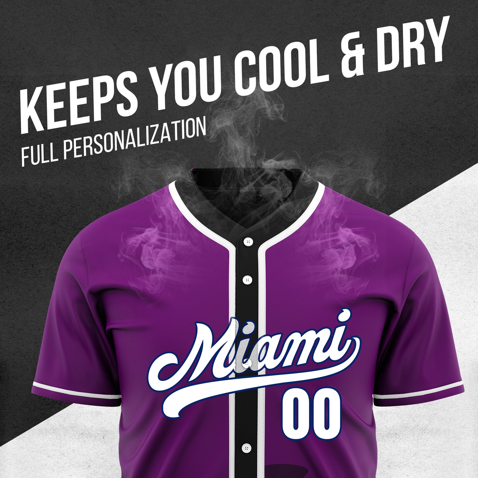 Custom City Tide Purple Baseball Sports Jersey Personalized Uniform with Name & Number
