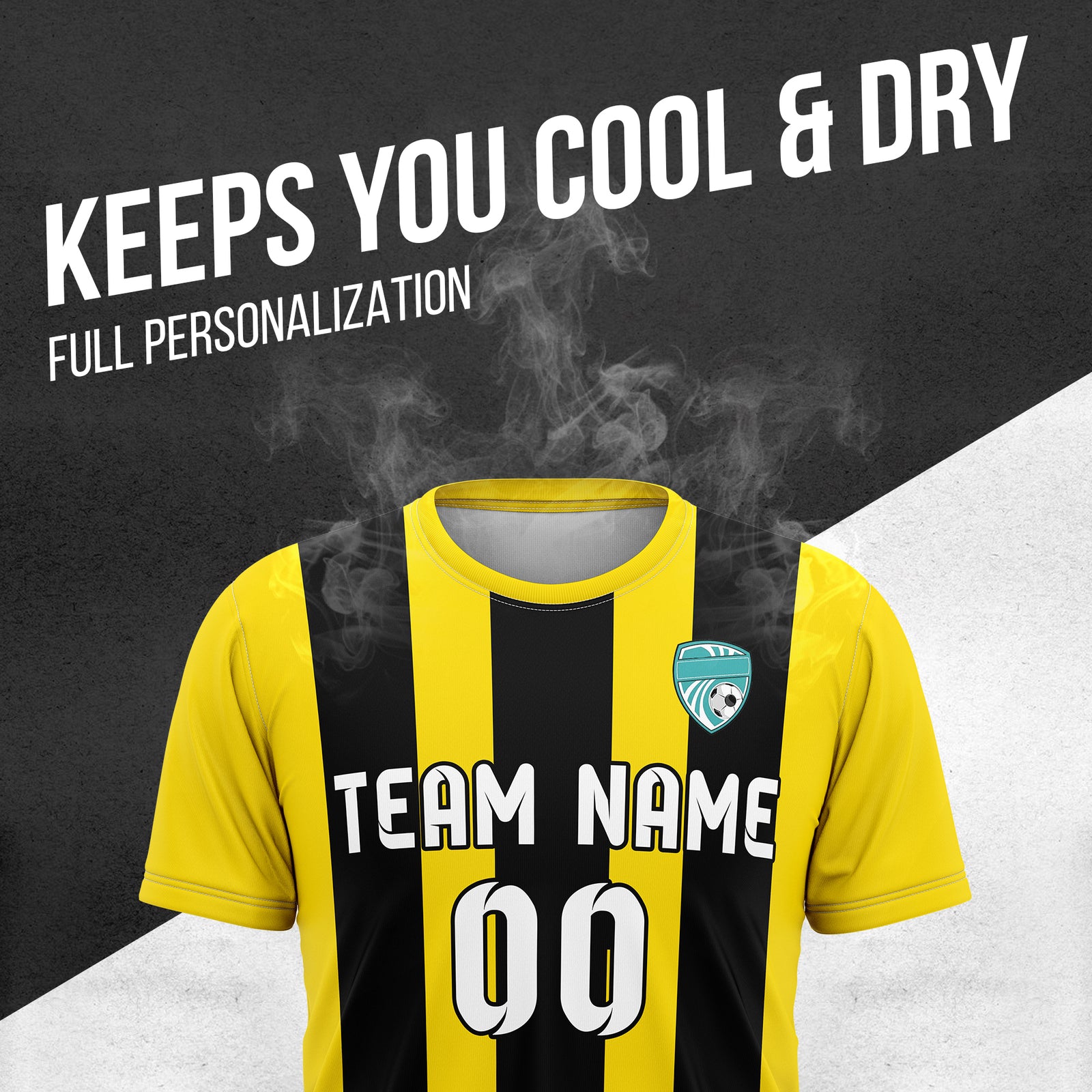 Custom Striker Stripe Yellow Soccer sport Tops Jersey