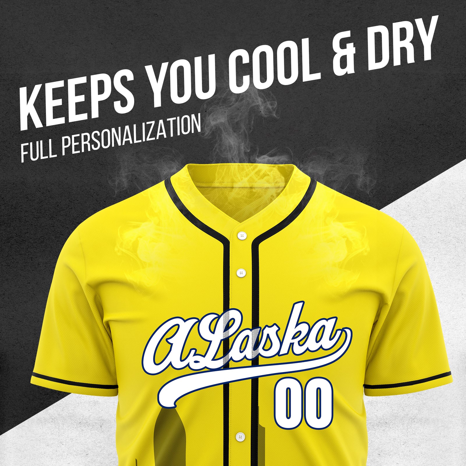 Custom City Horizon Yellow Baseball Sports Jersey Personalized Uniform with Name & Number
