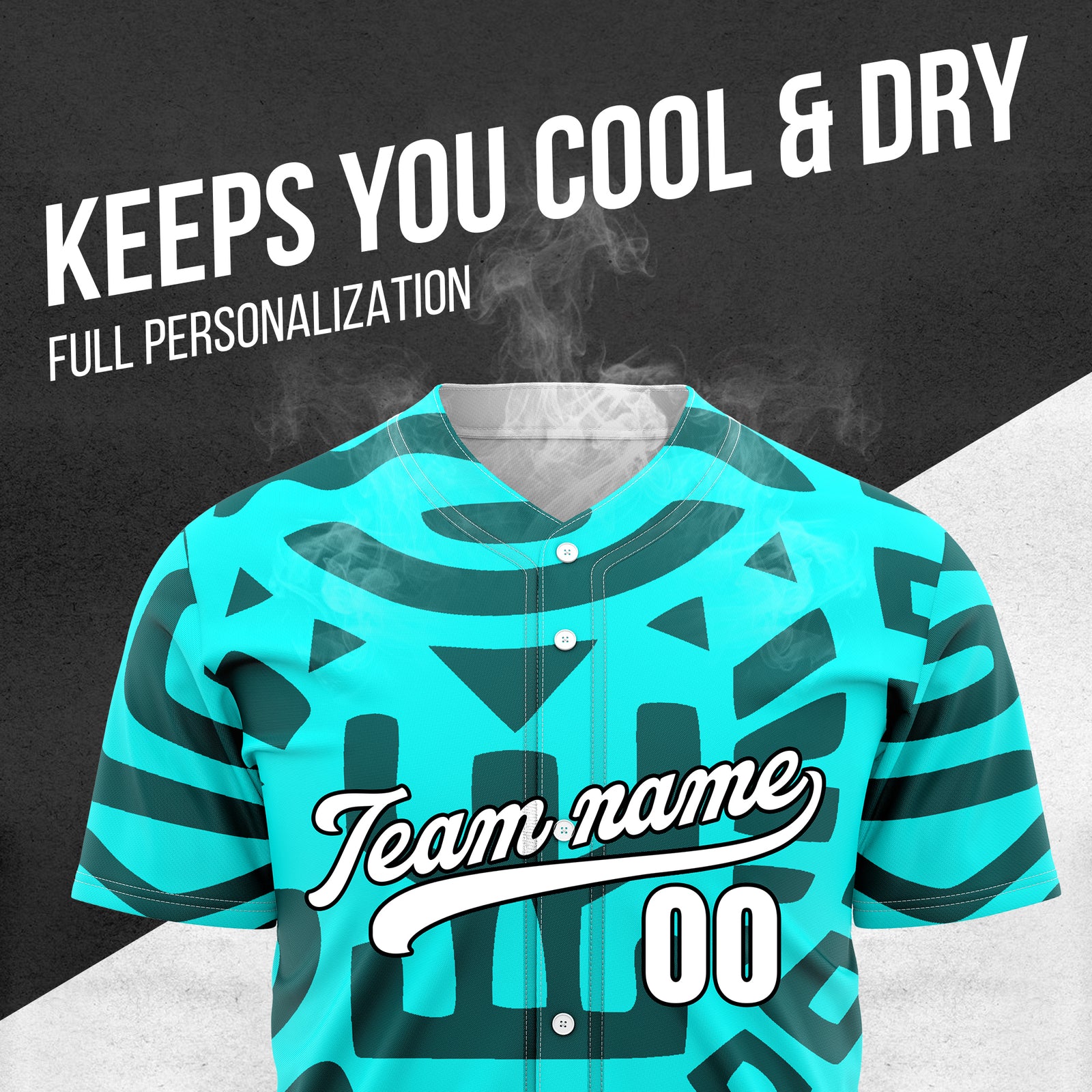 Custom Hawaii Hustle Aqua Baseball Sports Jersey Personalized Uniform with Name & Number