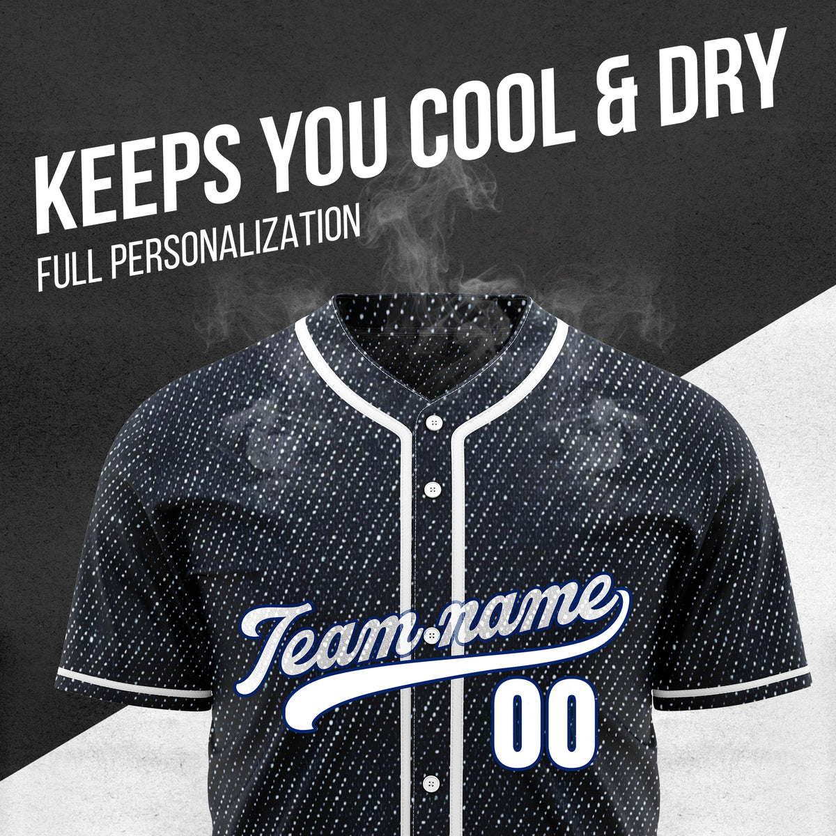 Custom Cosmic Denim Baseball Sports Jersey Personalized Uniform with Name & Number