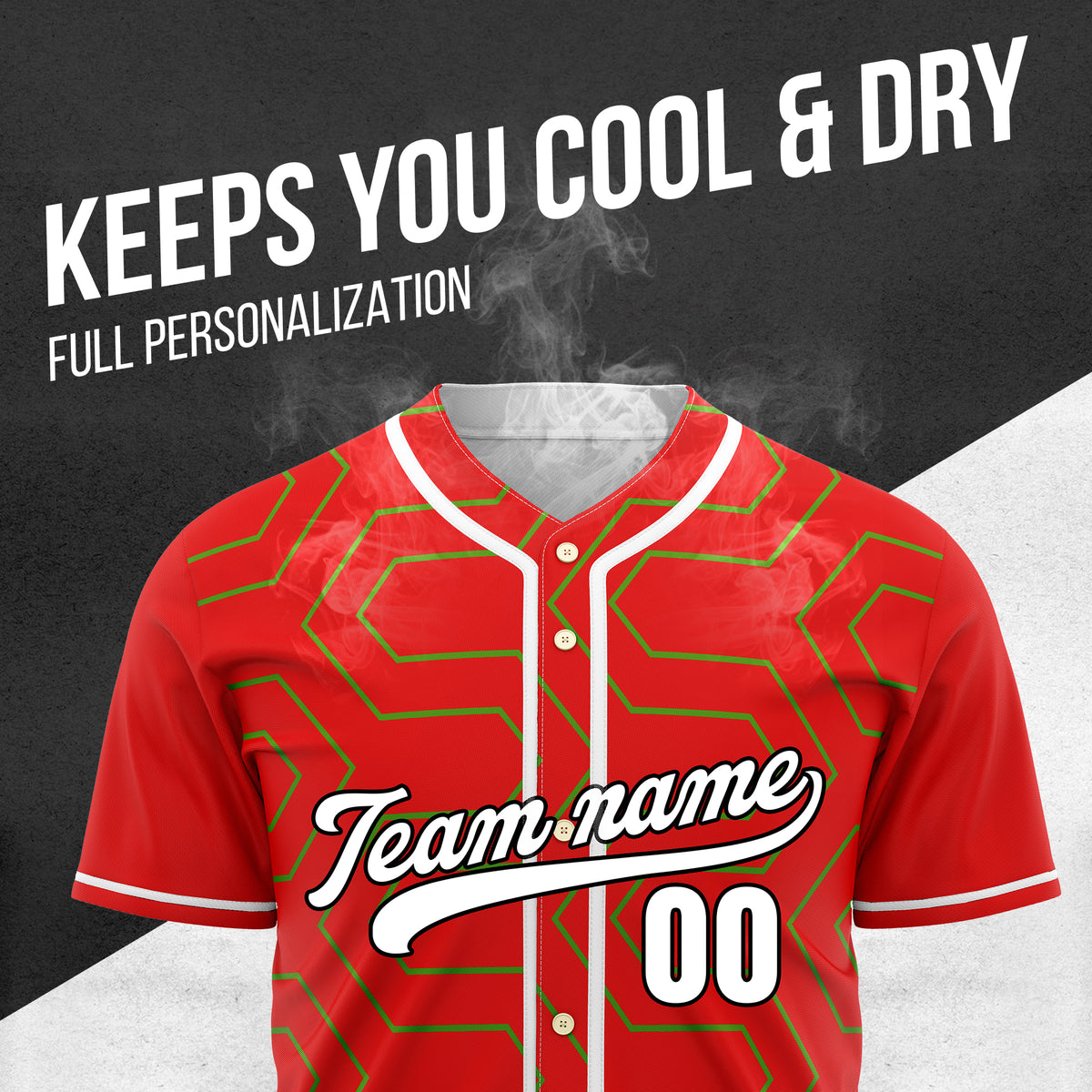 Custom Rhombus Rush Red Baseball Sports Jersey Personalized Uniform with Name & Number