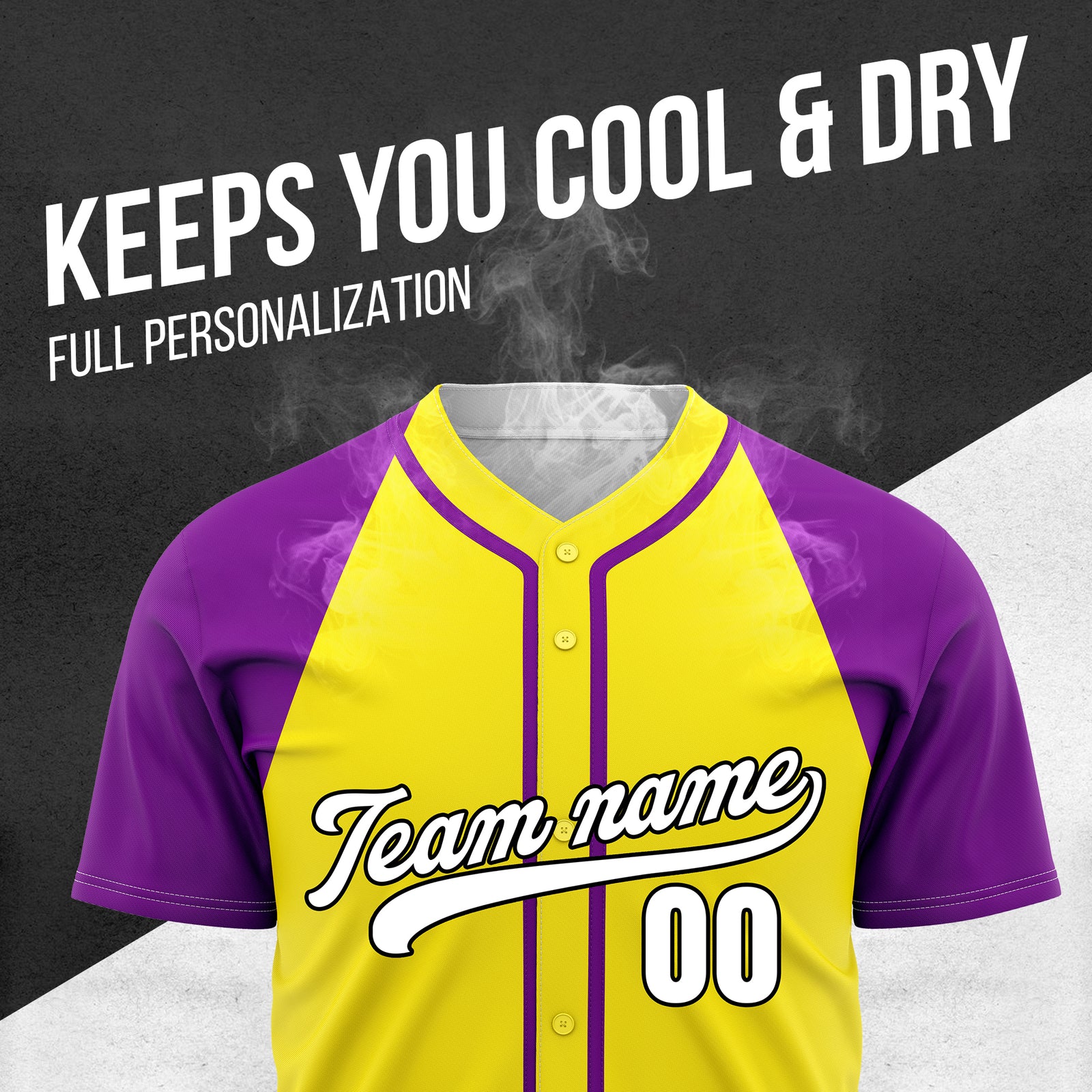 Custom Baseline Baseball Yellow Sports Jersey Personalized Uniform with Name & Number