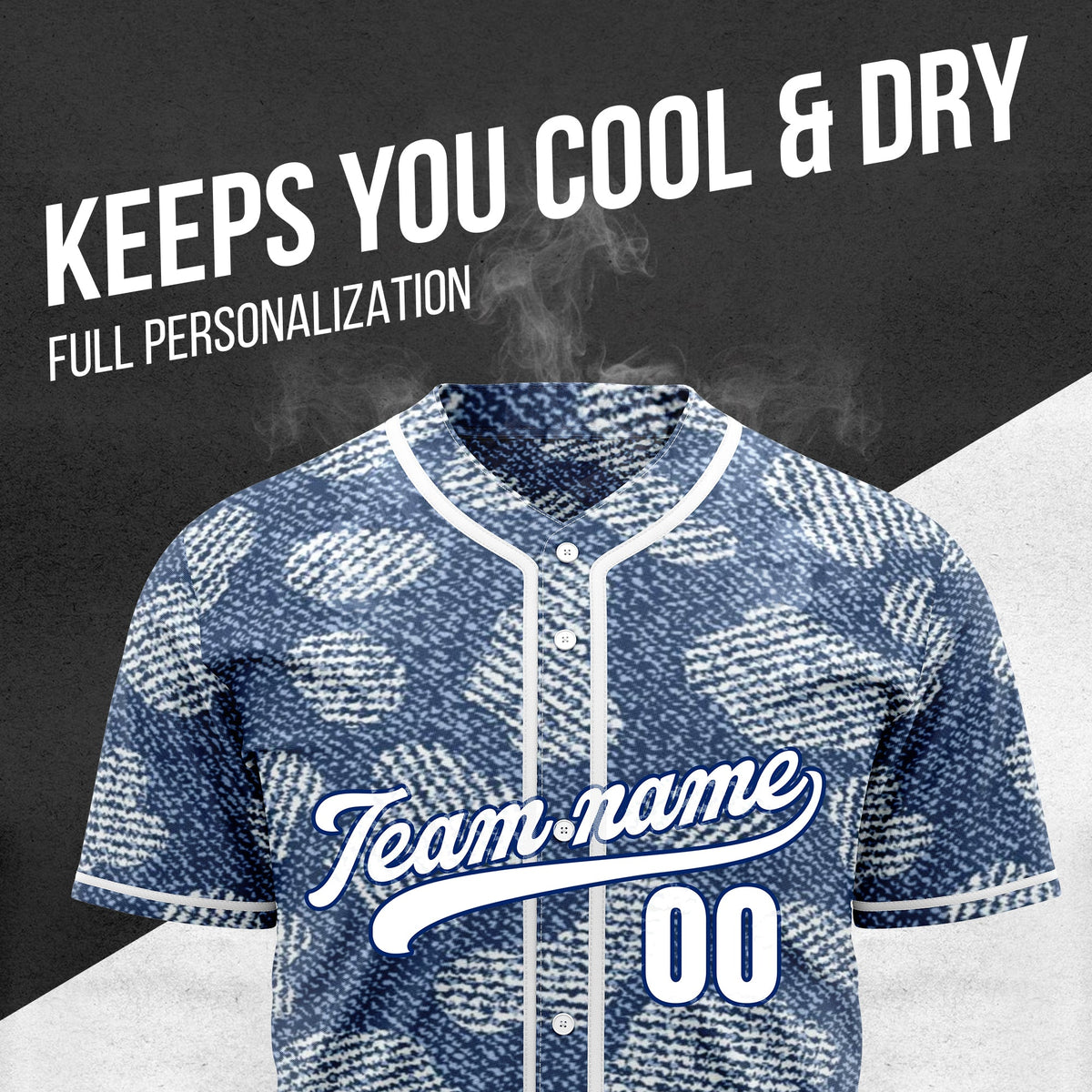 Custom Denim Pro Baseball Sports Jersey Personalized Uniform with Name & Number
