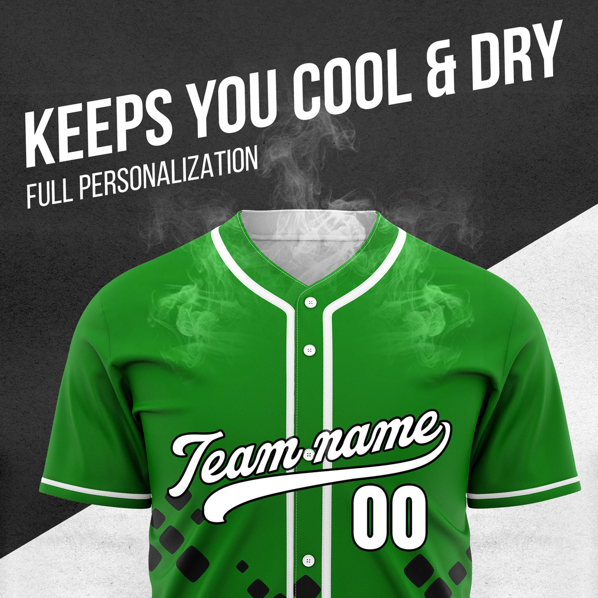 Custom Shadow Sparks Green Baseball Sports Jersey Personalized Uniform with Name & Number