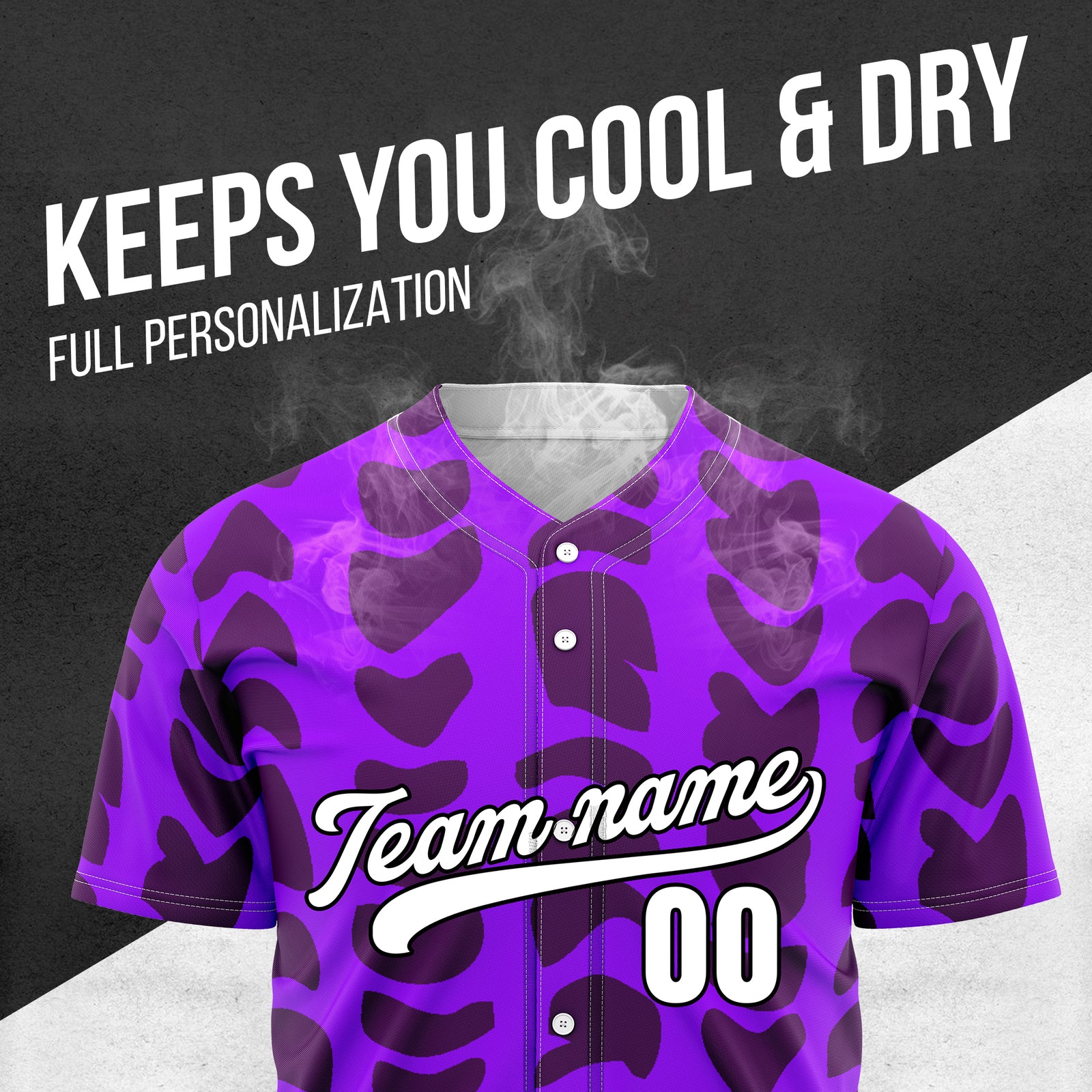 Custom Hawaii Waves Purple Baseball Sports Jersey Personalized Uniform with Name & Number