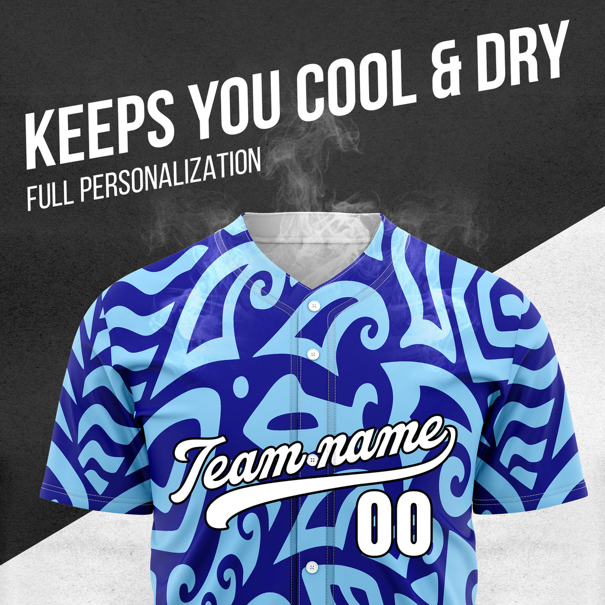 Custom Hawaii Blaze Blue Baseball Sports Jersey Personalized Uniform with Name & Number