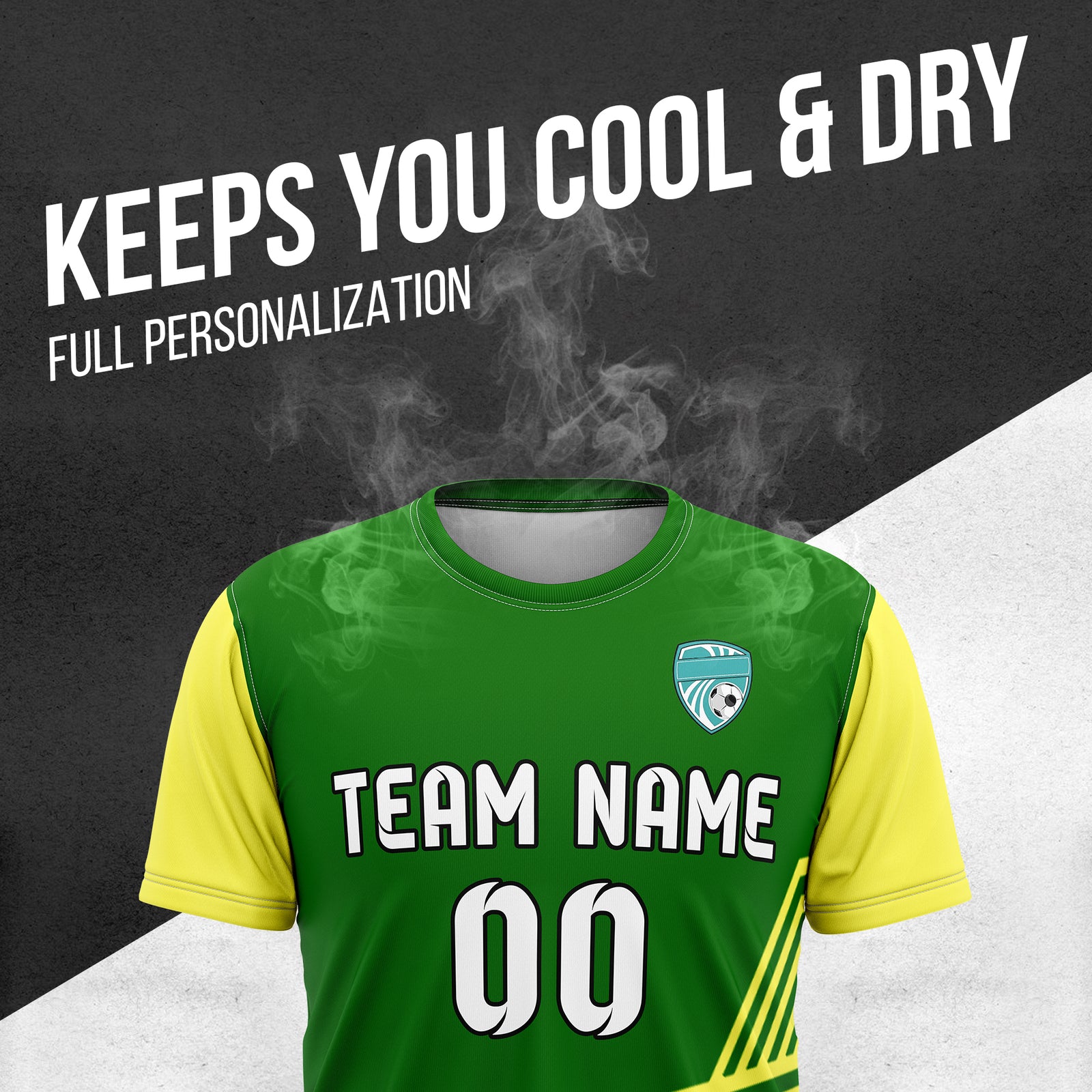 Custom Rapid Line R Side Pattern Soccer Green sport Tops Jersey