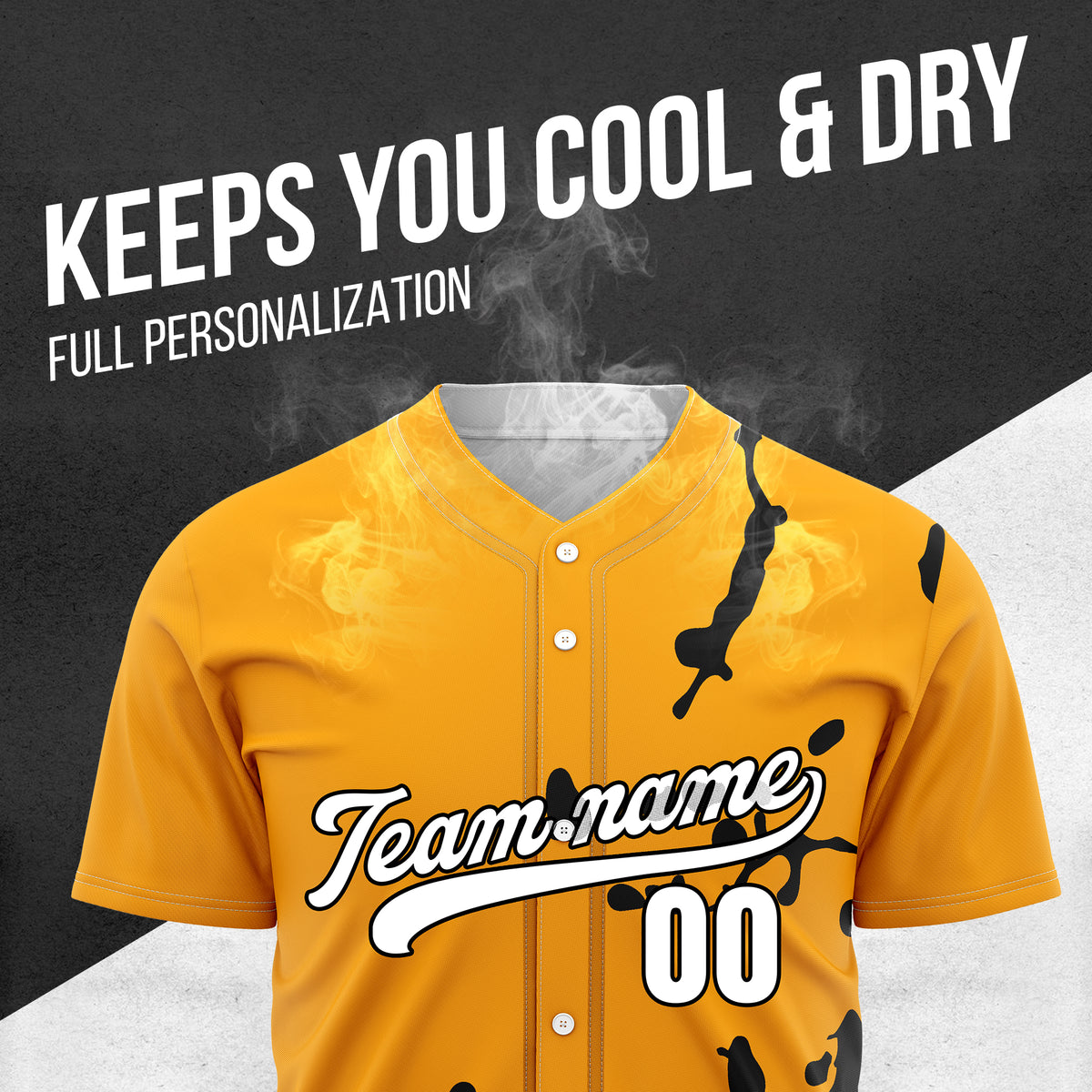 Custom Ink Paint Pop Orange Sports Jersey Personalized Uniform with Name & Number