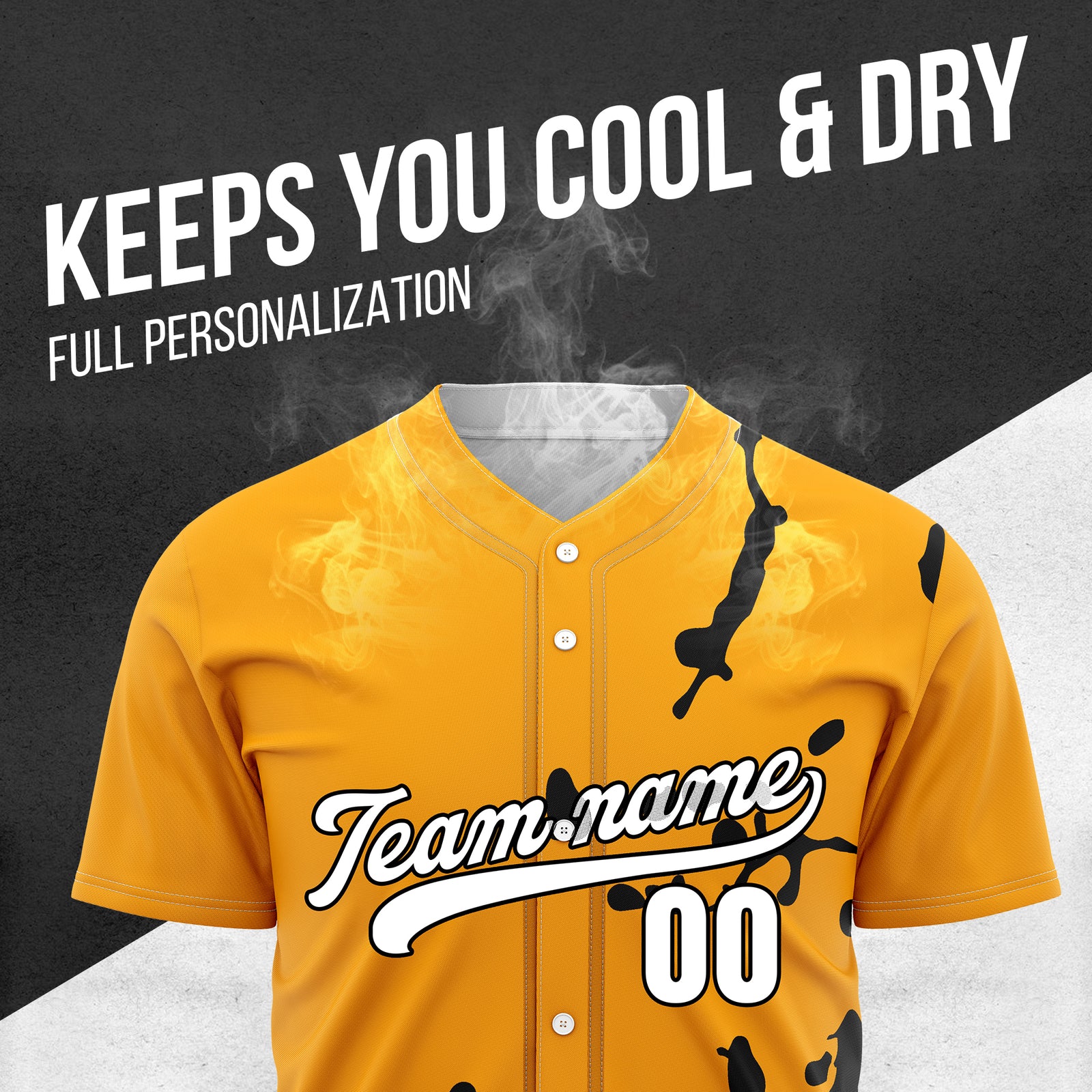 Custom Ink Paint Pop Orange Sports Jersey Personalized Uniform with Name & Number