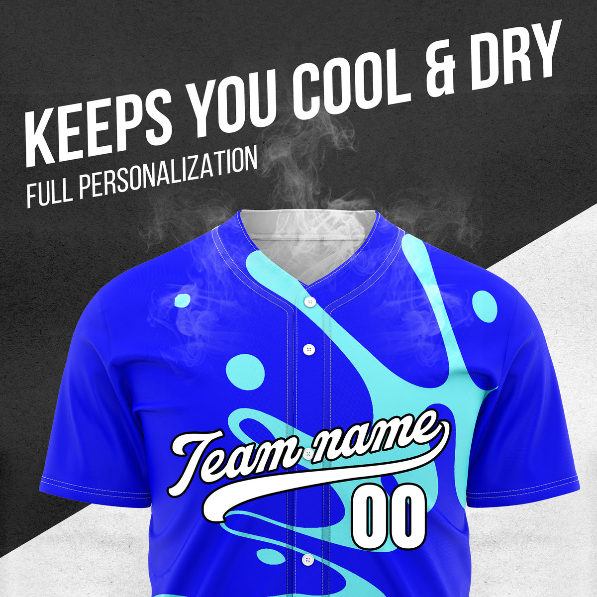 Custom Ink Surge Blue Sports Jersey Personalized Uniform with Name & Number