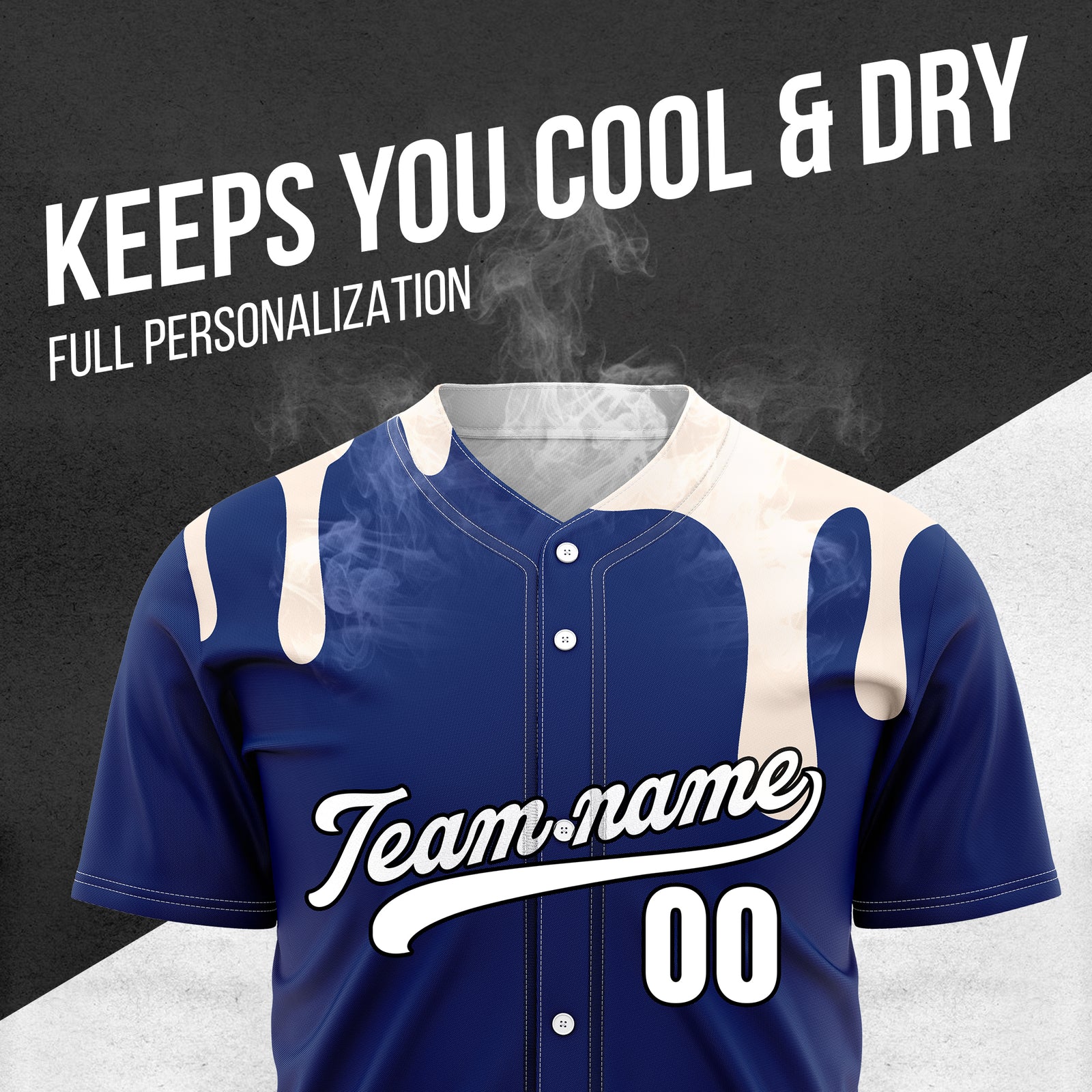 Custom Ink Dripline Navy Sports Jersey Personalized Uniform with Name & Number