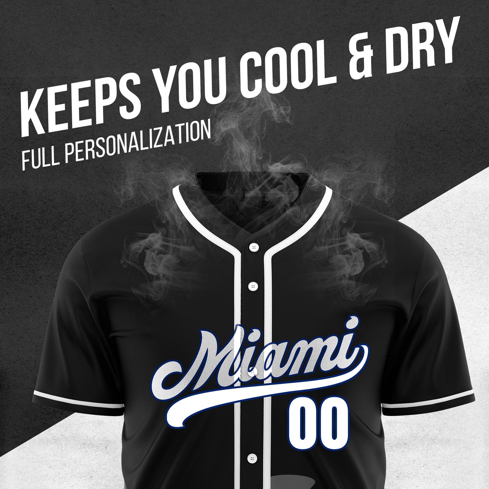 Custom City Tide Black Baseball Sports Jersey Personalized Uniform with Name & Number