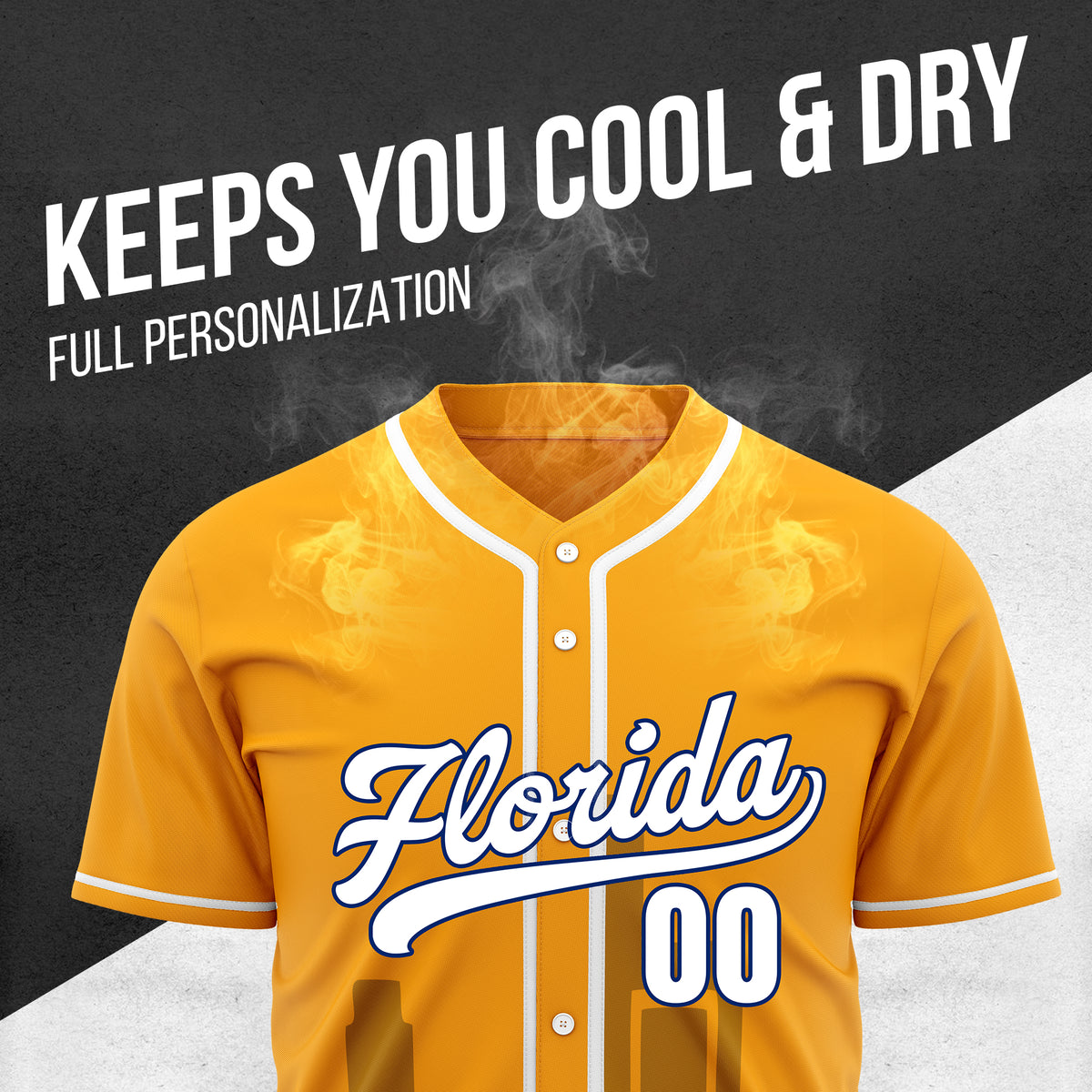 Custom City Flux Orange Baseball Sports Jersey Personalized Uniform with Name & Number