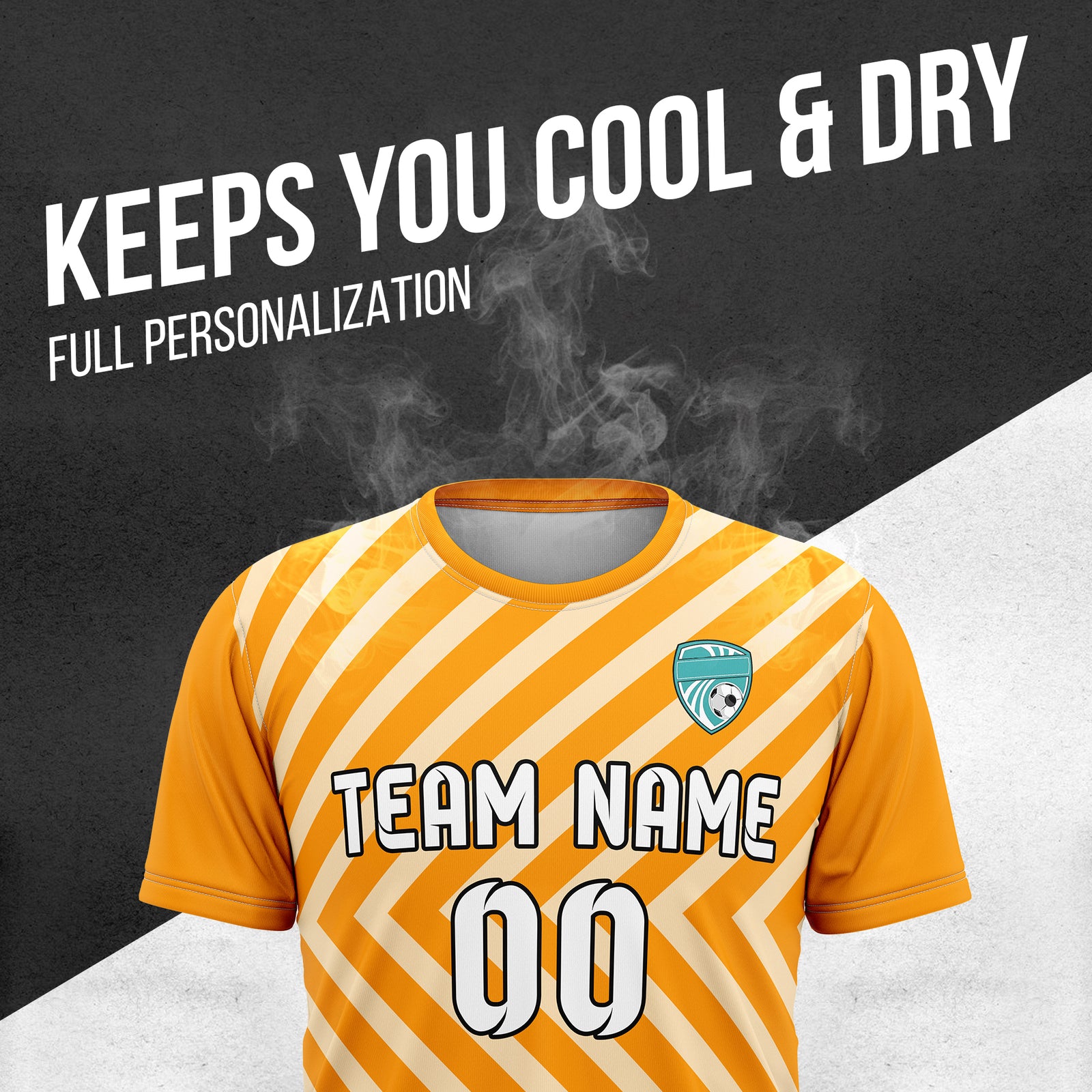 Custom SwiftStripe Orange Soccer sport Tops Jersey