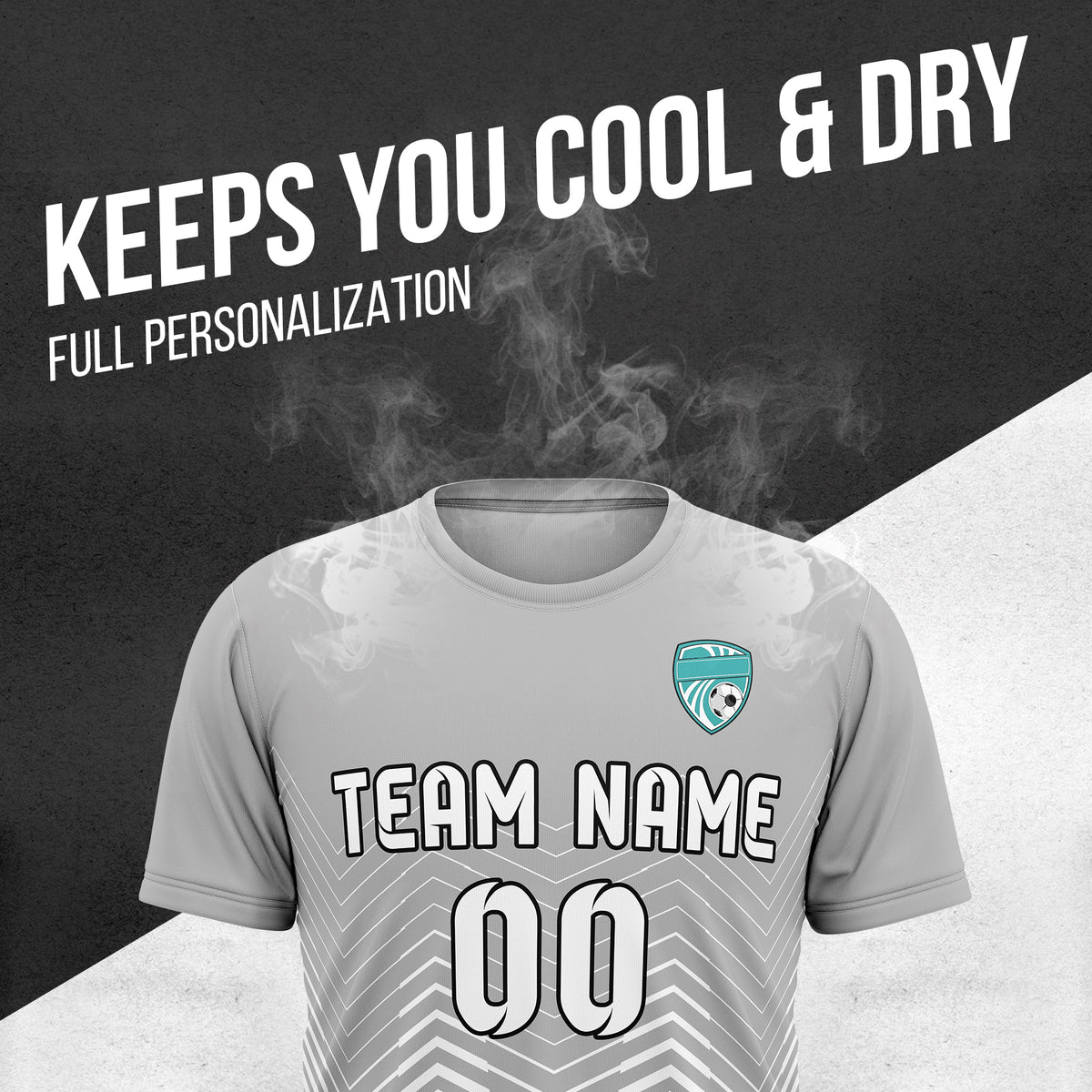 Custom Apex Strike R Side Pattern Grey Soccer sport Tops Jersey