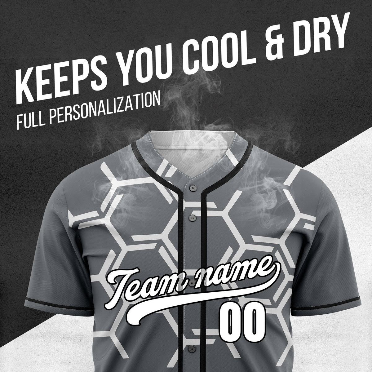 Custom Sting Force Dark Grey Baseball Sports Jersey Personalized Uniform with Name & Number