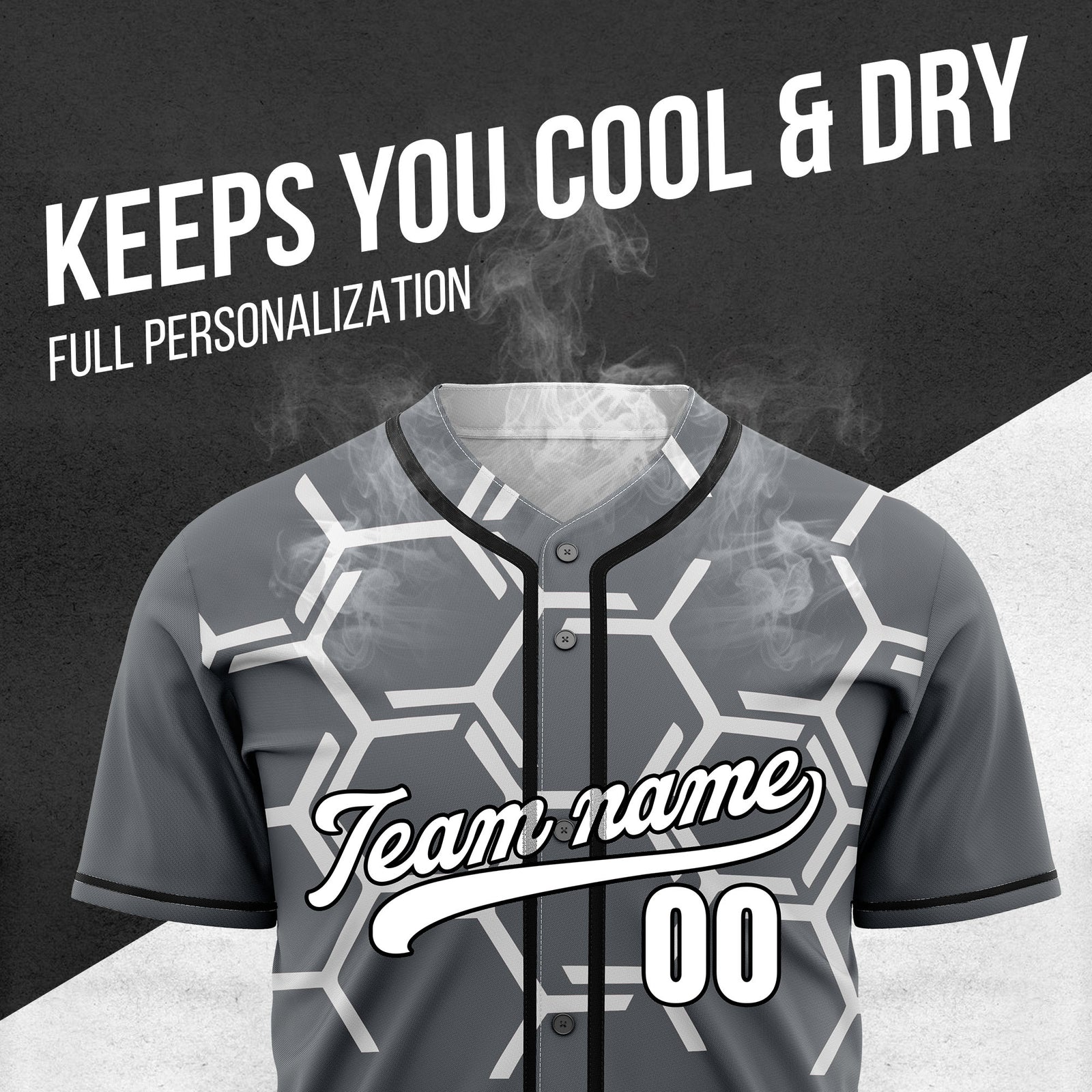 Custom Sting Force Dark Grey Baseball Sports Jersey Personalized Uniform with Name & Number