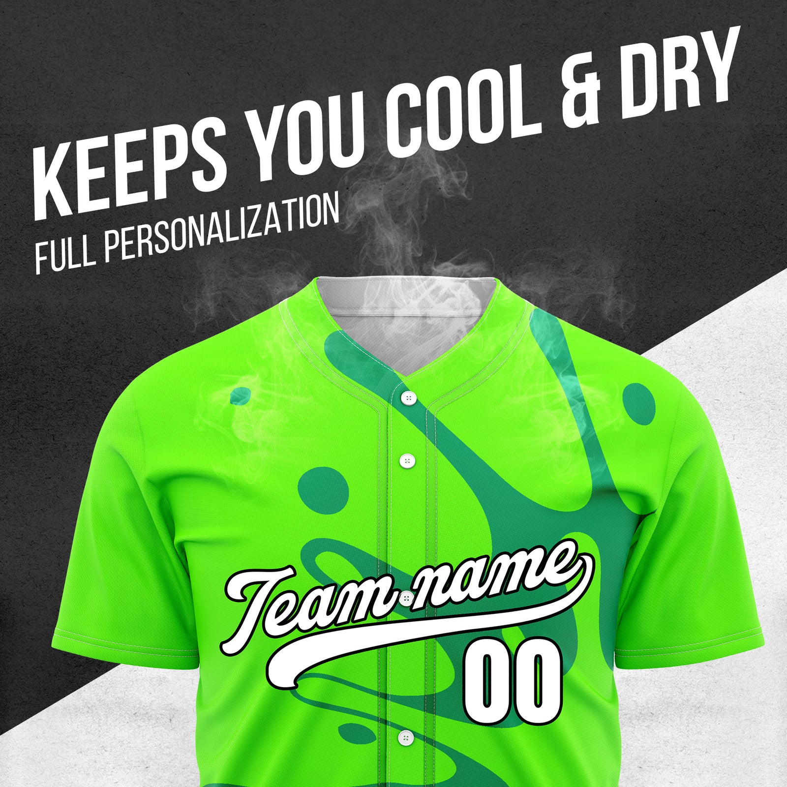 Custom Ink Surge  Green Sports Jersey Personalized Uniform with Name & Number