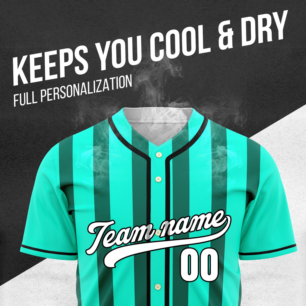 Custom Strikeforce Aqua Raglan Style Baseball Sports Jersey Personalized Uniform with Name & Number