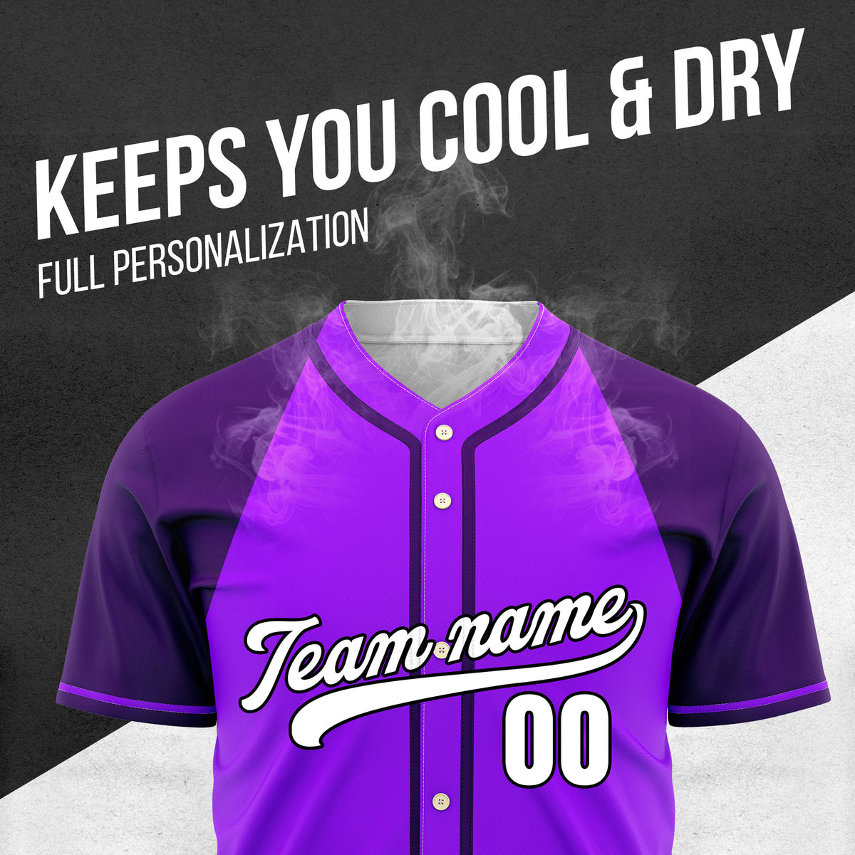 Custom Desert Blaze Purple Raglan Style Baseball Sports Jersey Personalized Uniform with Name & Number