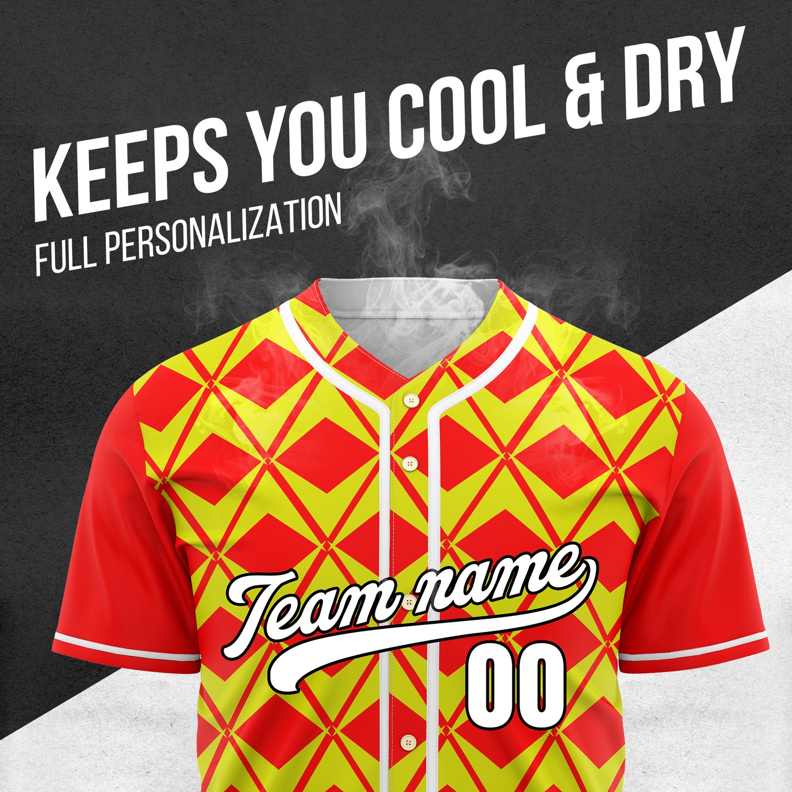 Custom Rhombus Blaze Red Baseball Sports Jersey Personalized Uniform with Name & Number
