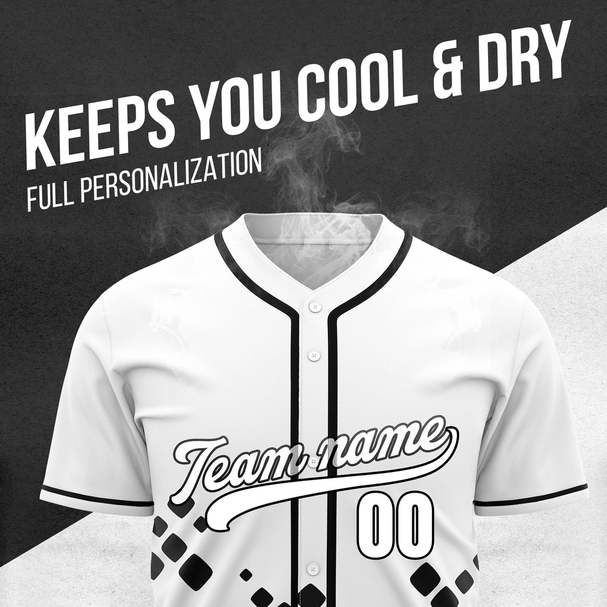 Custom Shadow Sparks White Baseball Sports Jersey Personalized Uniform with Name & Number