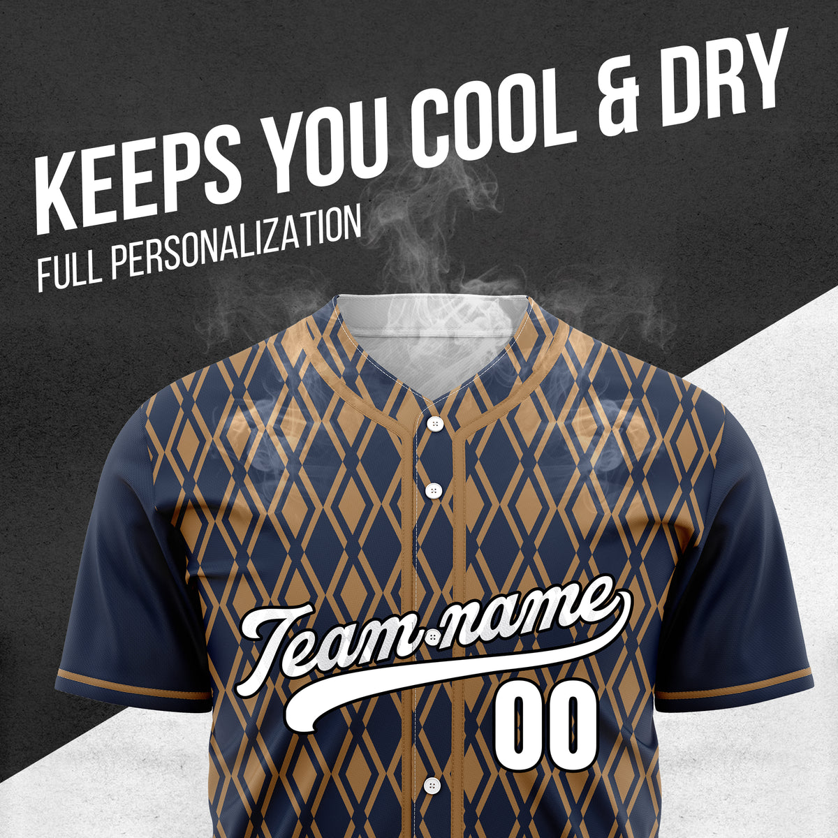 Custom Rhombic Edge Navy Baseball Sports Jersey Personalized Uniform with Name & Number
