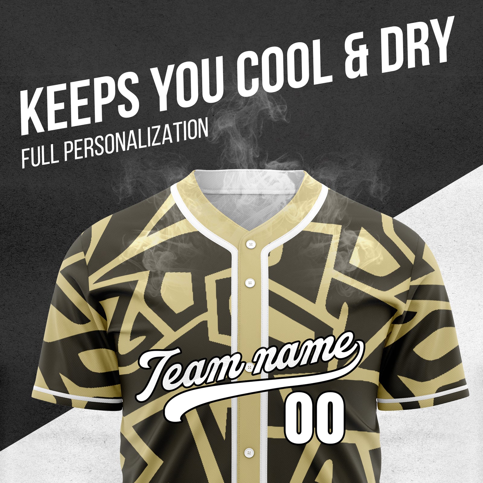 Custom Shadow Rebels Khaki Baseball Sports Jersey Personalized Uniform with Name & Number