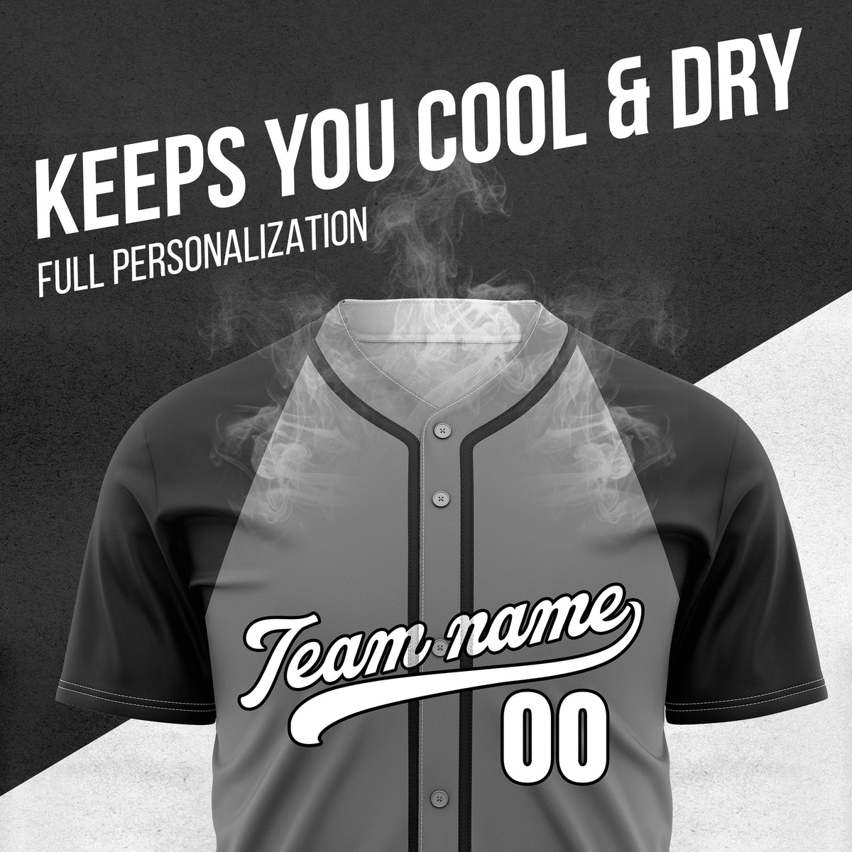 Custom Baseline Baseball Dark Grey Sports Jersey Personalized Uniform with Name & Number