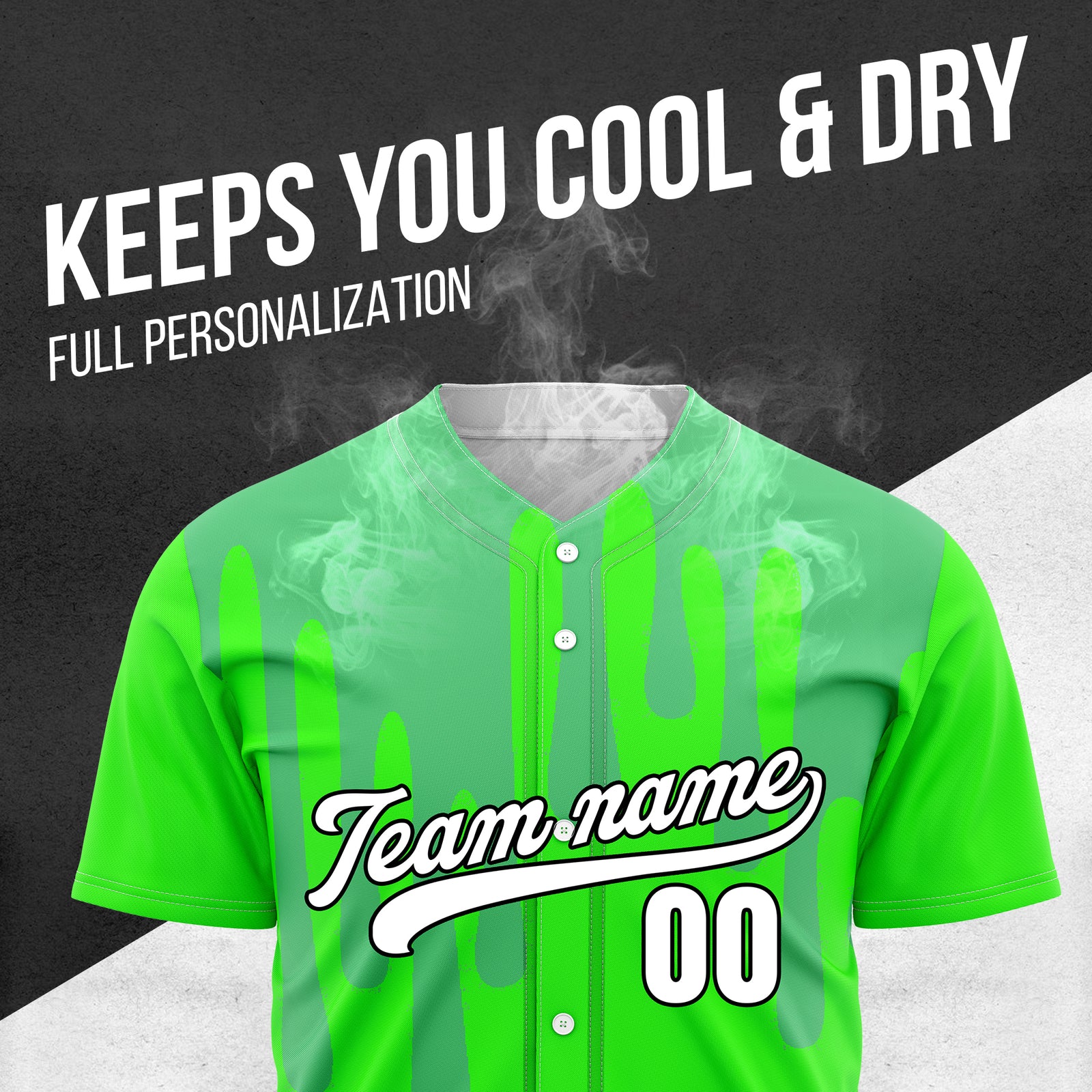 Custom Ink Drip Neon Green Sports Jersey Personalized Uniform with Name & Number