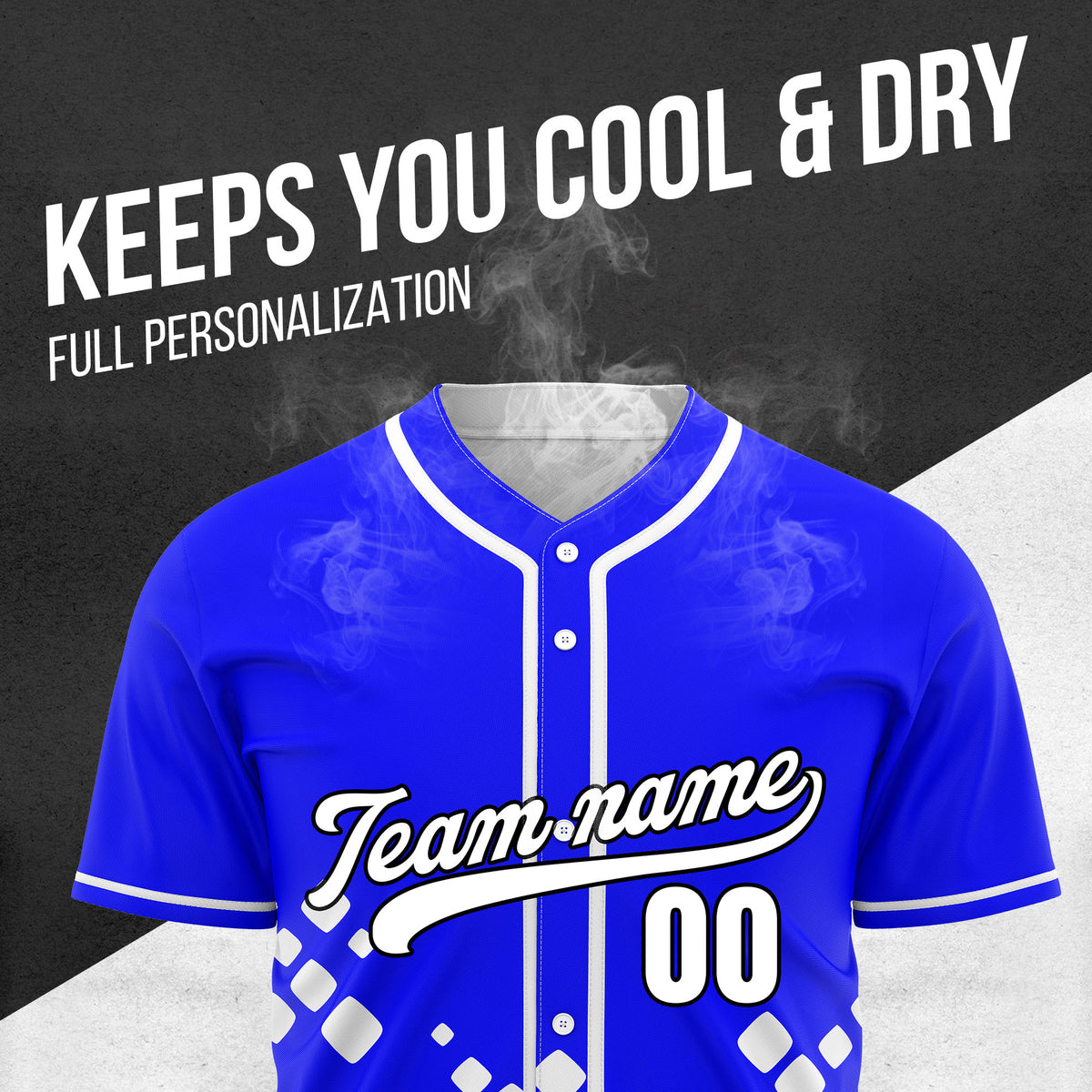 Custom Shadow Spark Blue Baseball Sports Jersey Personalized Uniform with Name & Number